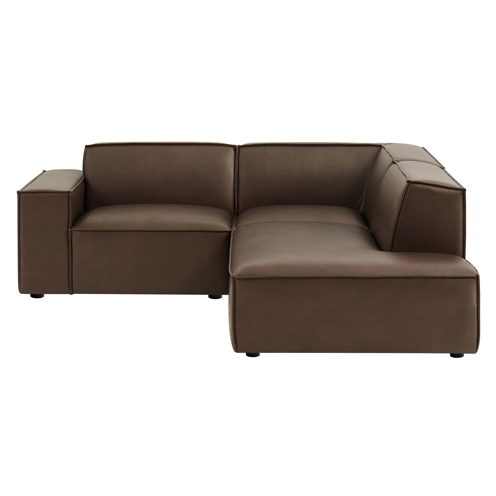 Restore 3-Piece Vegan Leather Modular L-Shaped Sectional Sofa