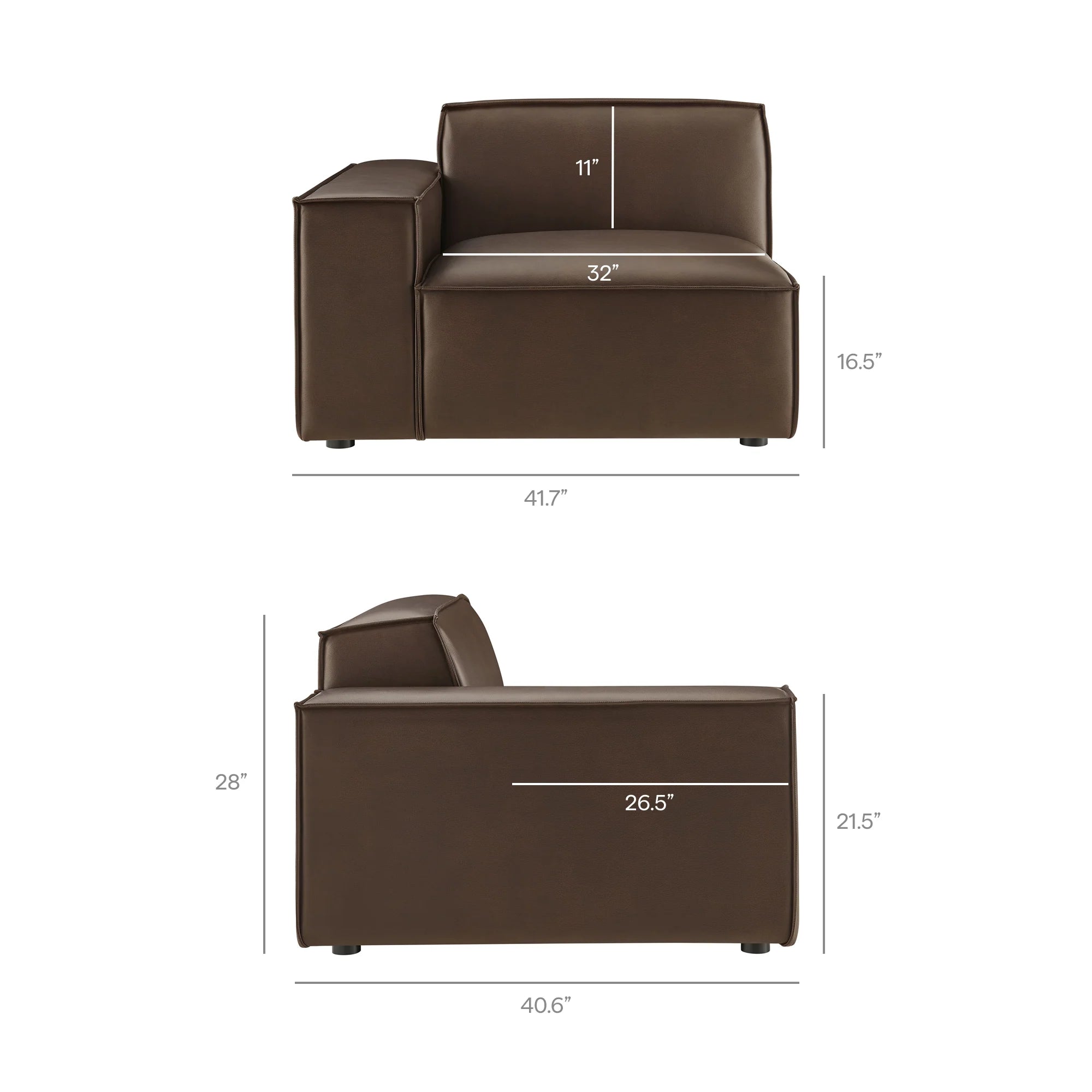 Restore 3-Piece Vegan Leather Modular L-Shaped Sectional Sofa