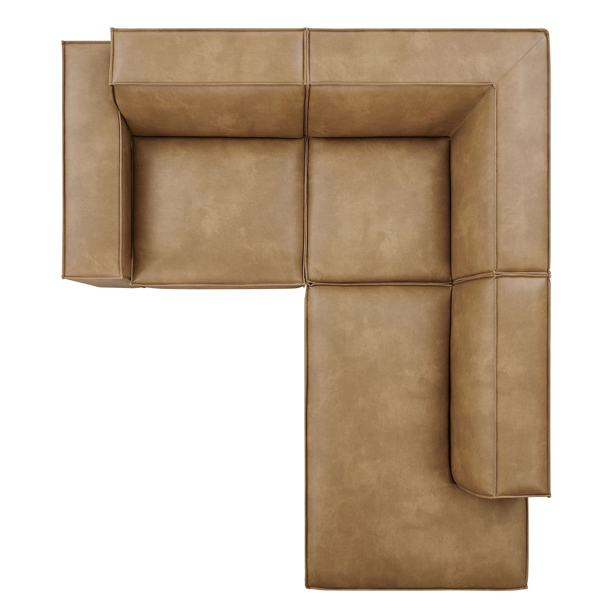 Restore 3-Piece Vegan Leather Modular L-Shaped Sectional Sofa