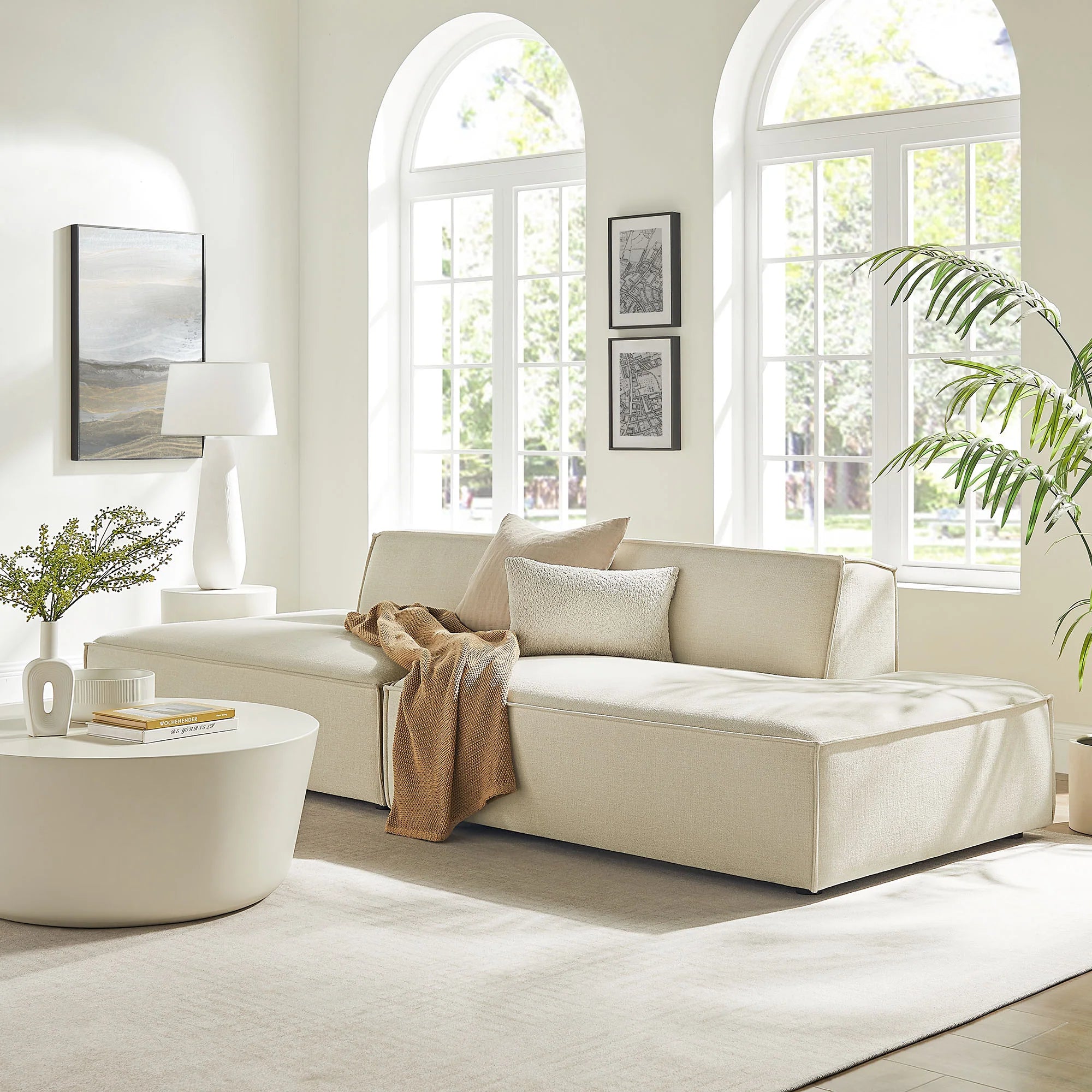 Restore 2-Piece Performance Fabric Upholstered Modular Loveseat