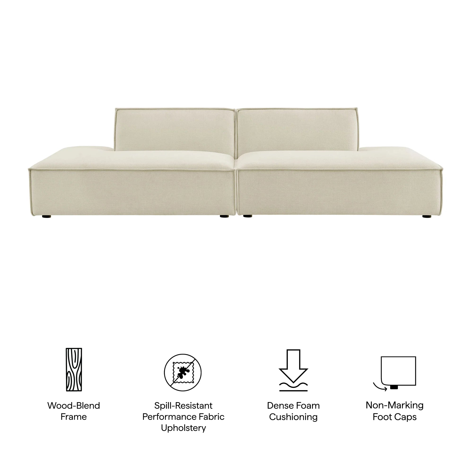 Restore 2-Piece Performance Fabric Upholstered Modular Loveseat