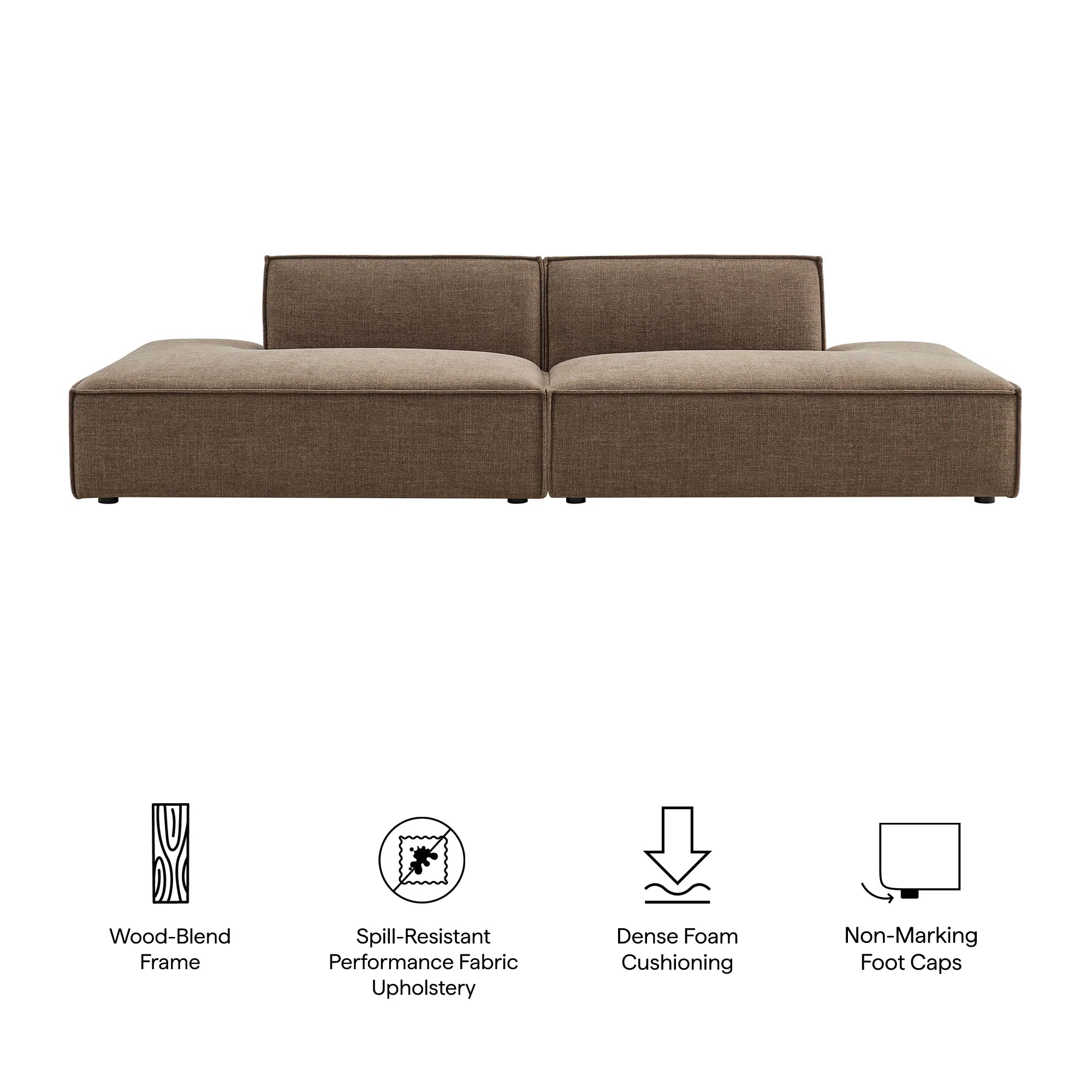Restore 2-Piece Performance Fabric Upholstered Modular Loveseat