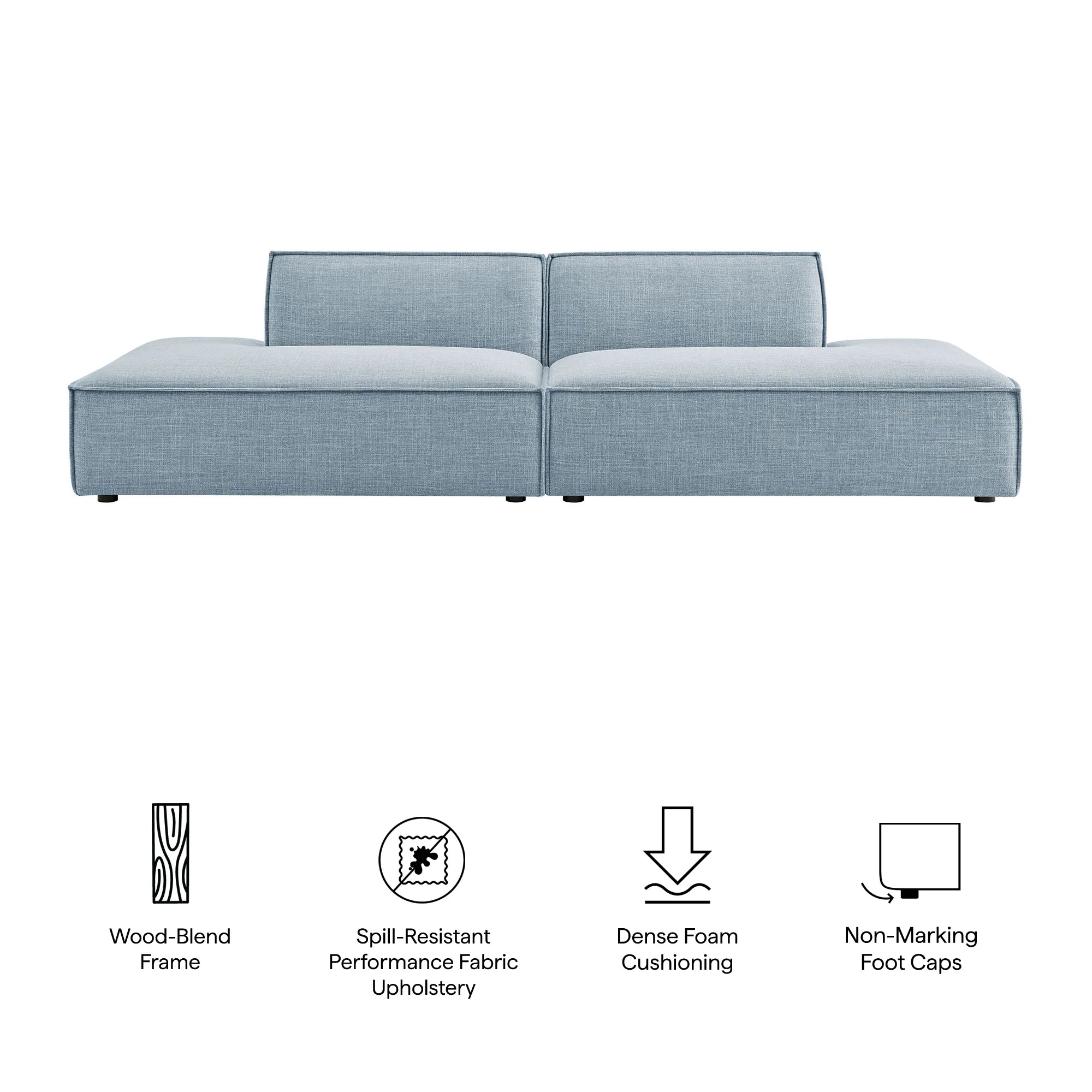 Restore 2-Piece Performance Fabric Upholstered Modular Loveseat