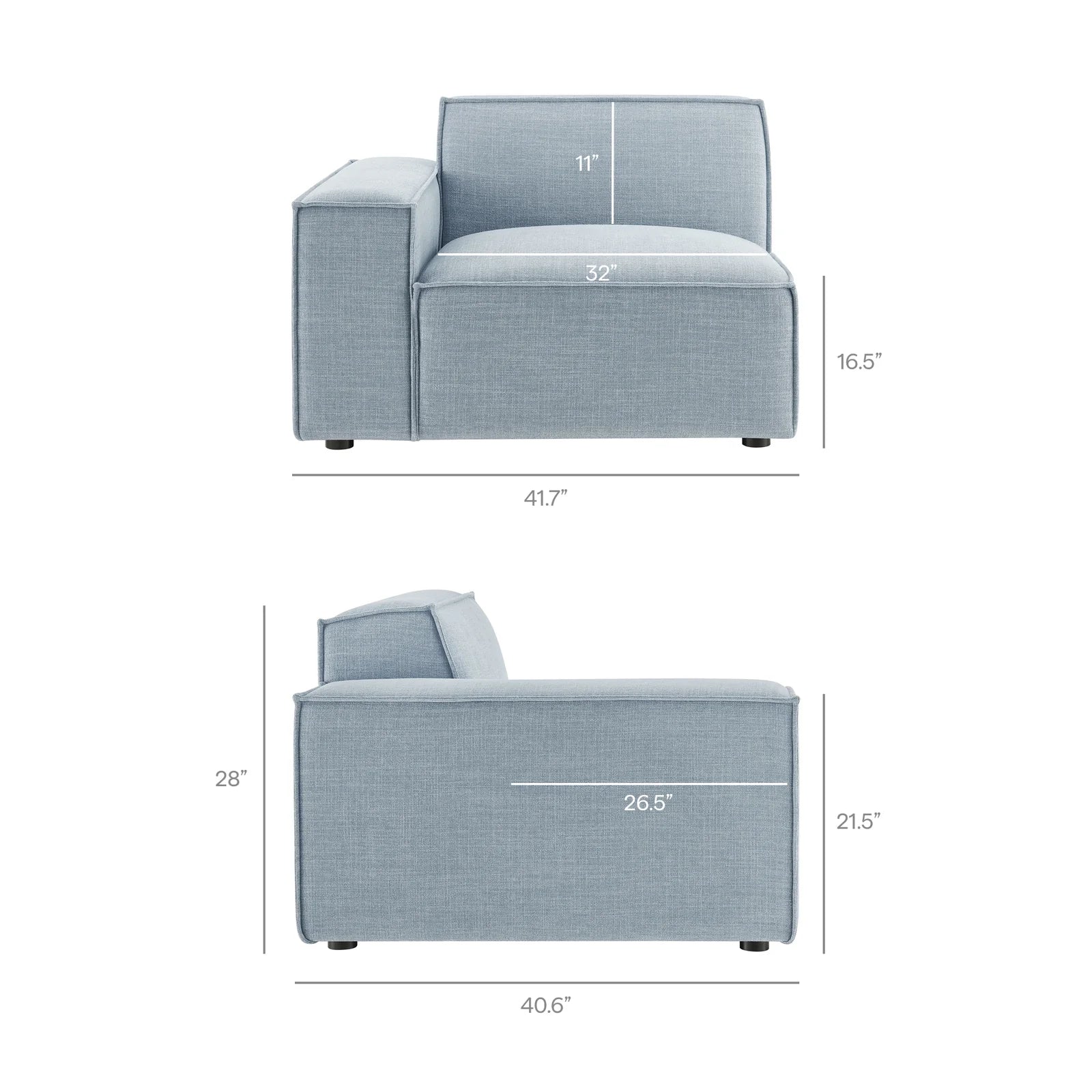 Restore 2-Piece Performance Fabric Upholstered Modular Loveseat