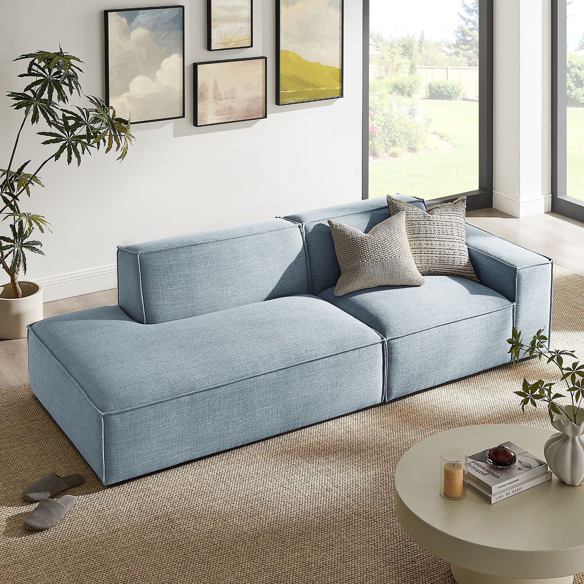 Restore 2-Piece Performance Fabric Upholstered Modular Loveseat