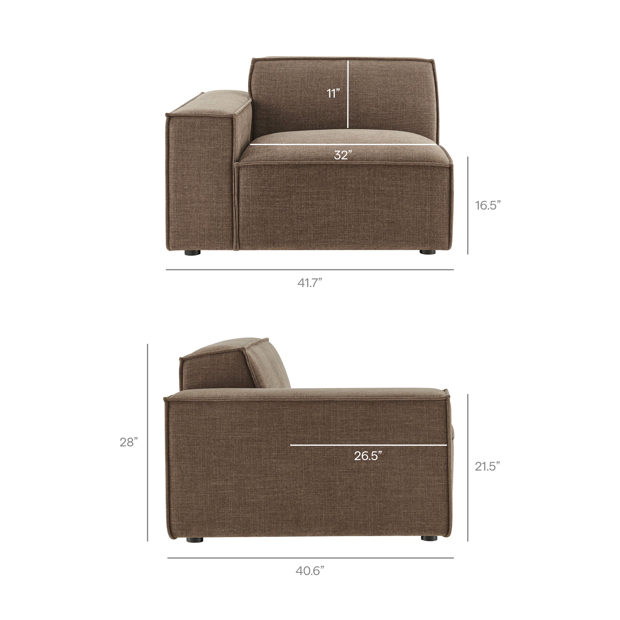 Restore 4-Piece Performance Fabric Upholstered Modular L-Shaped Sofa