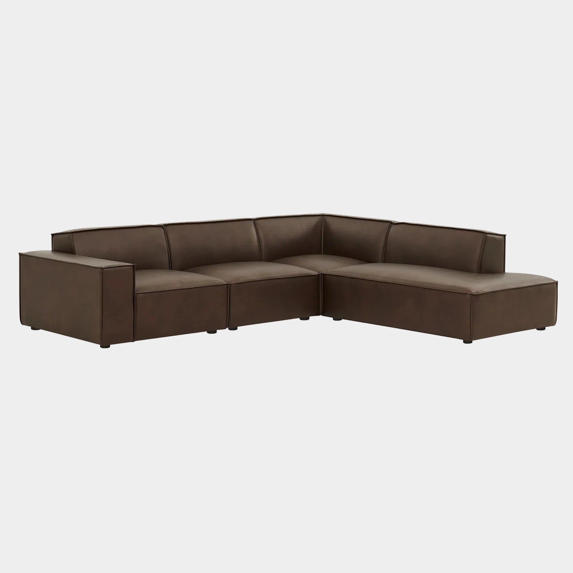 Restore 4-Piece Vegan Leather Modular L-Shaped Sofa