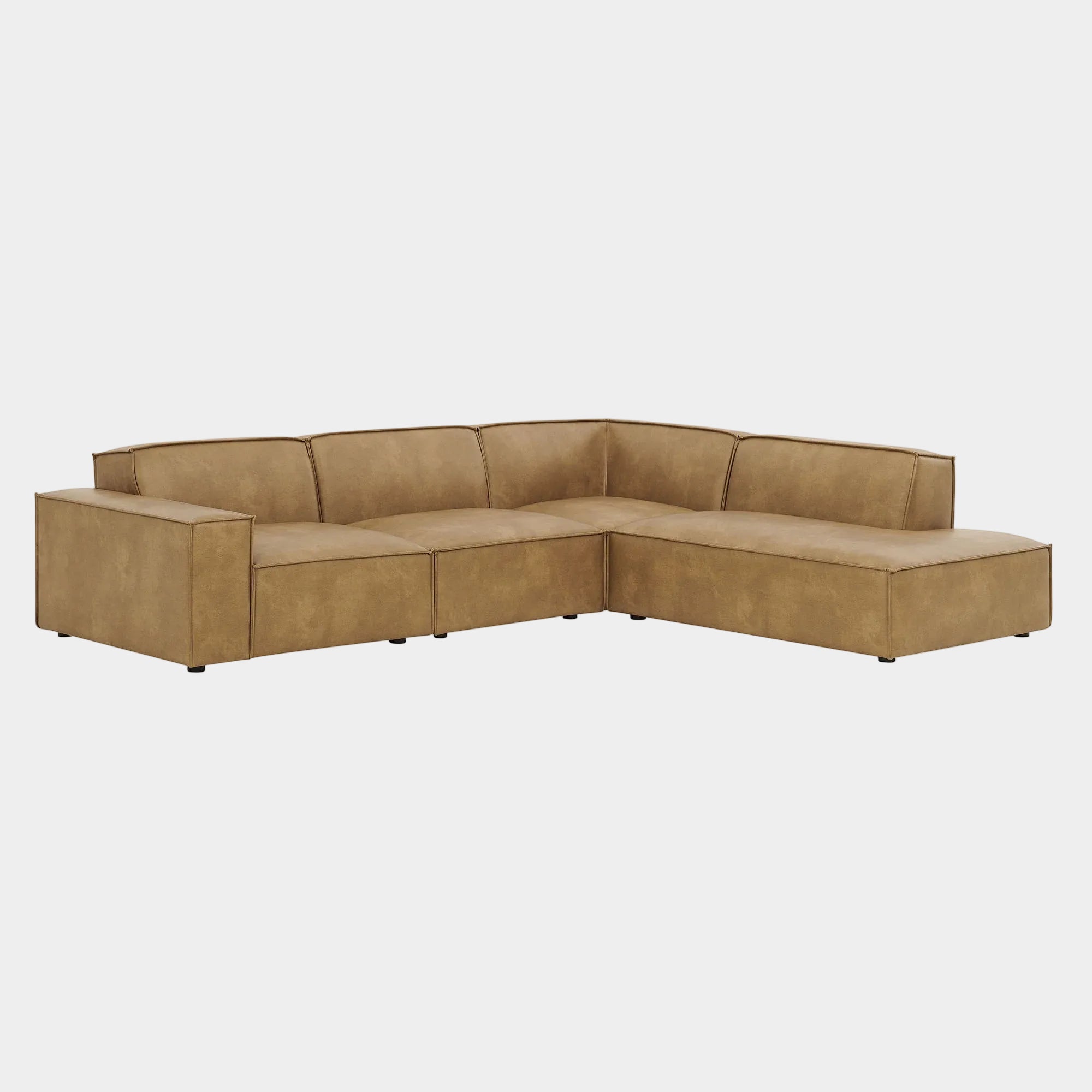 Restore 4-Piece Vegan Leather Modular L-Shaped Sofa