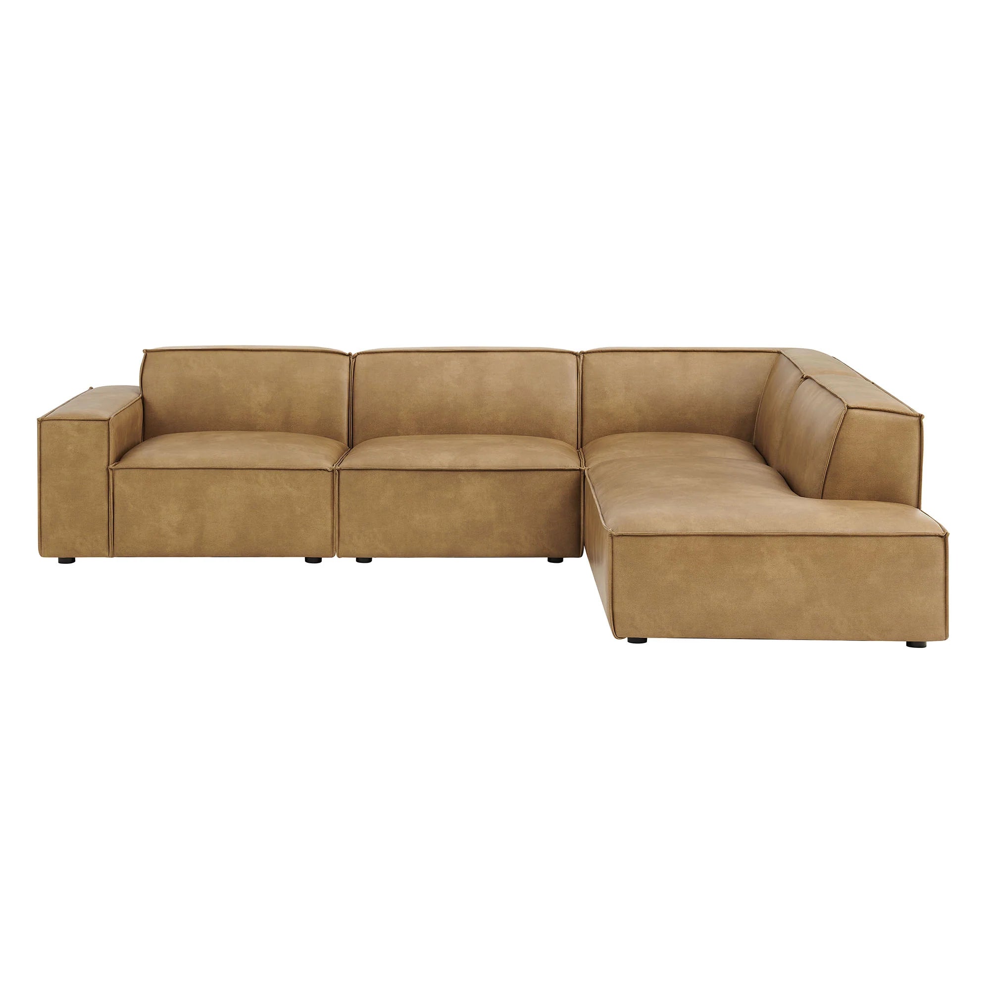 Restore 4-Piece Vegan Leather Modular L-Shaped Sofa