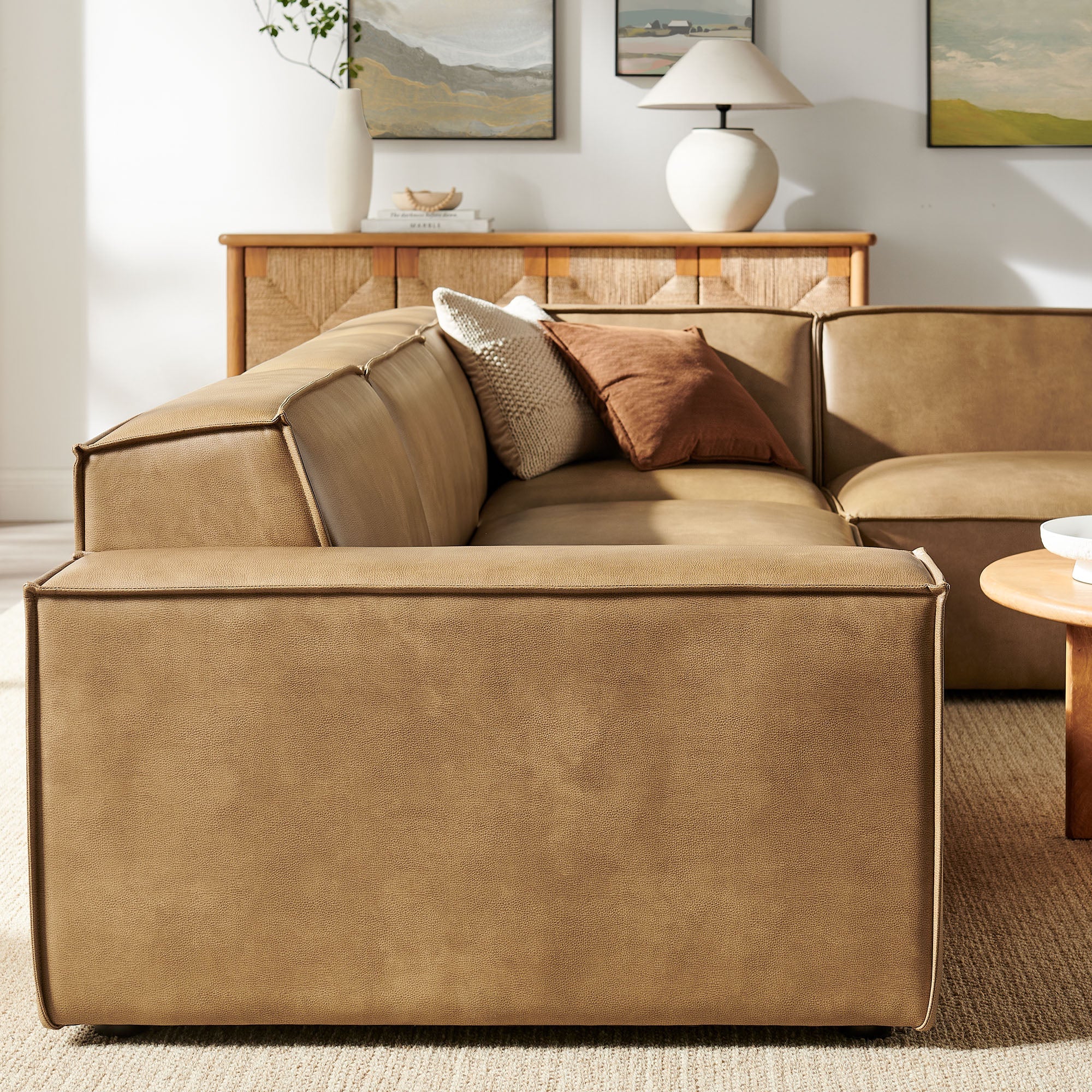 Restore 4-Piece Vegan Leather Modular L-Shaped Sofa