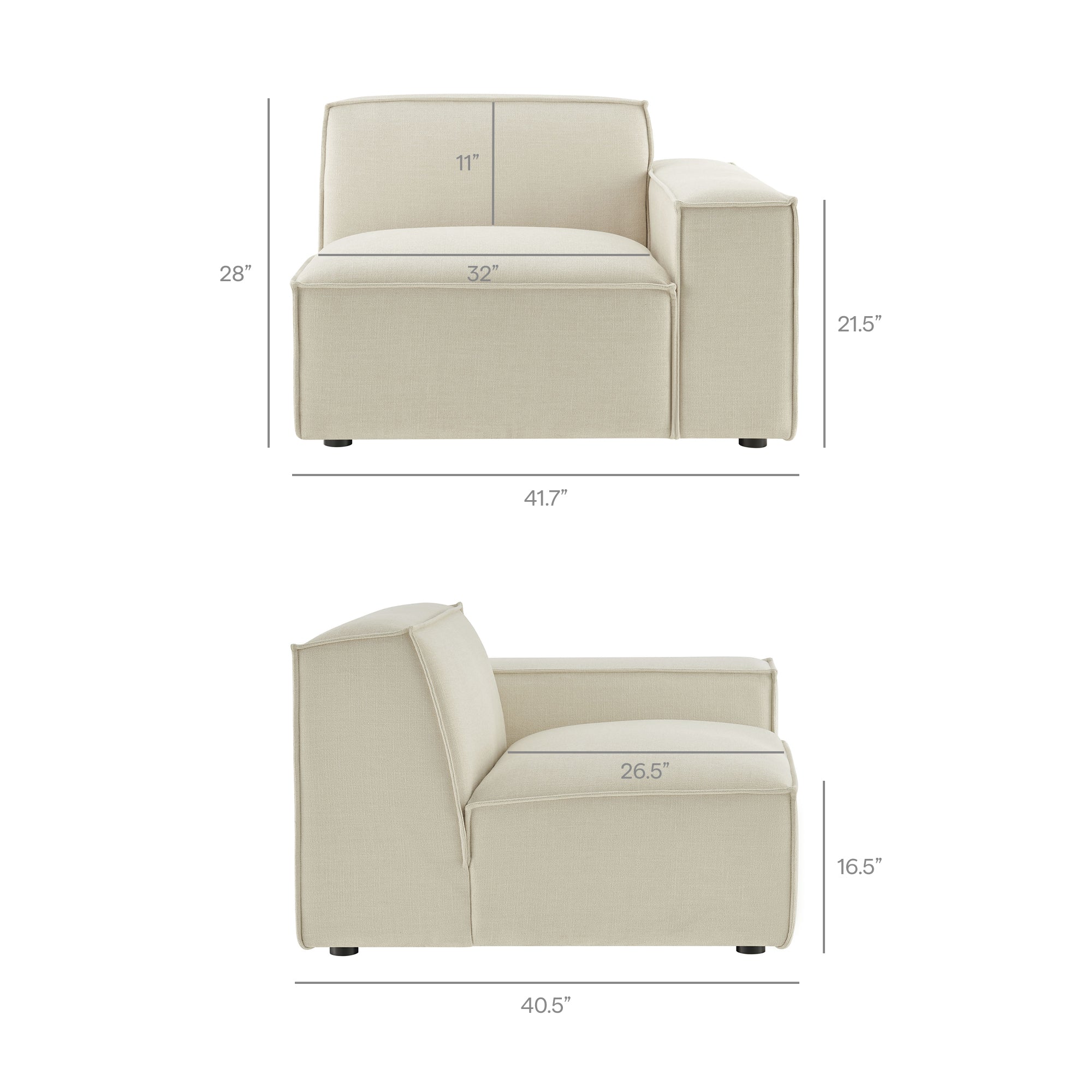 Restore 4-Piece Performance Fabric Upholstered Modular L-Shaped Sofa