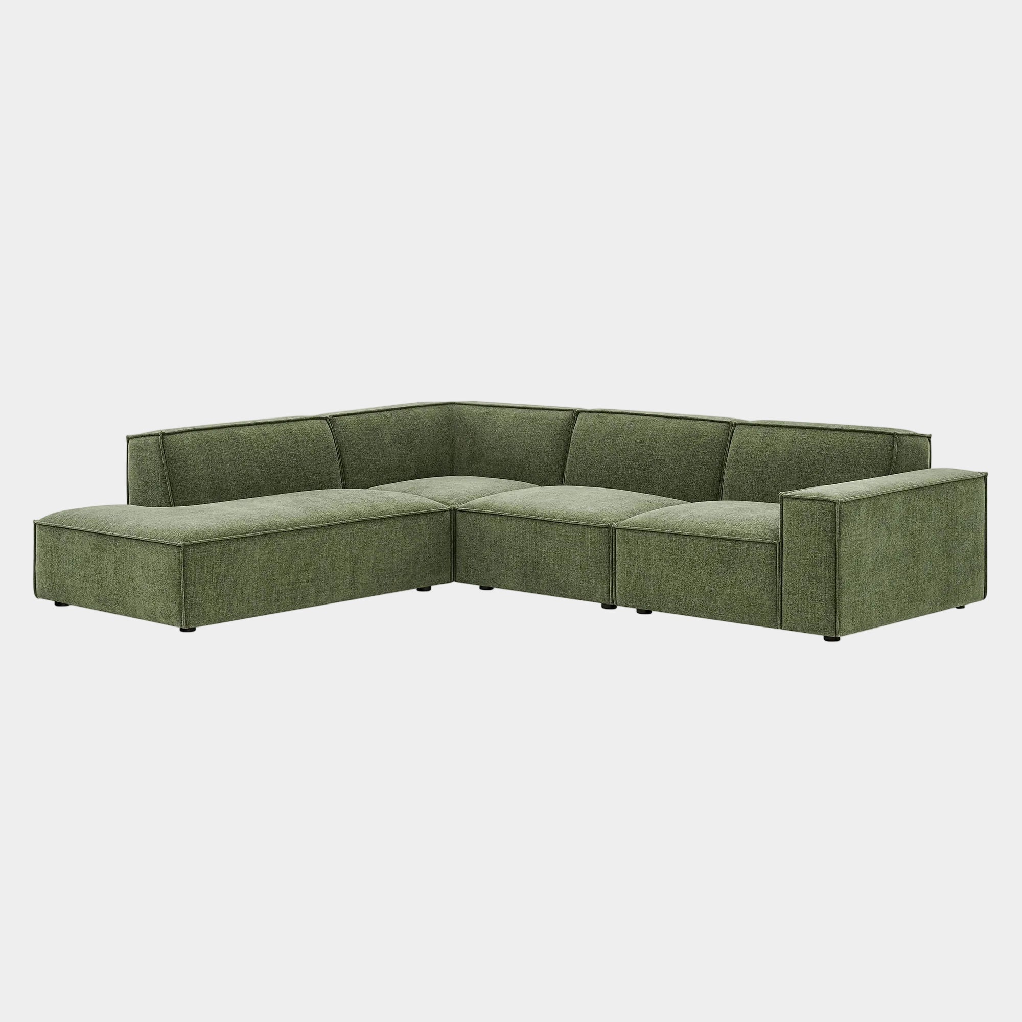 Restore 4-Piece Performance Fabric Upholstered Modular L-Shaped Sofa