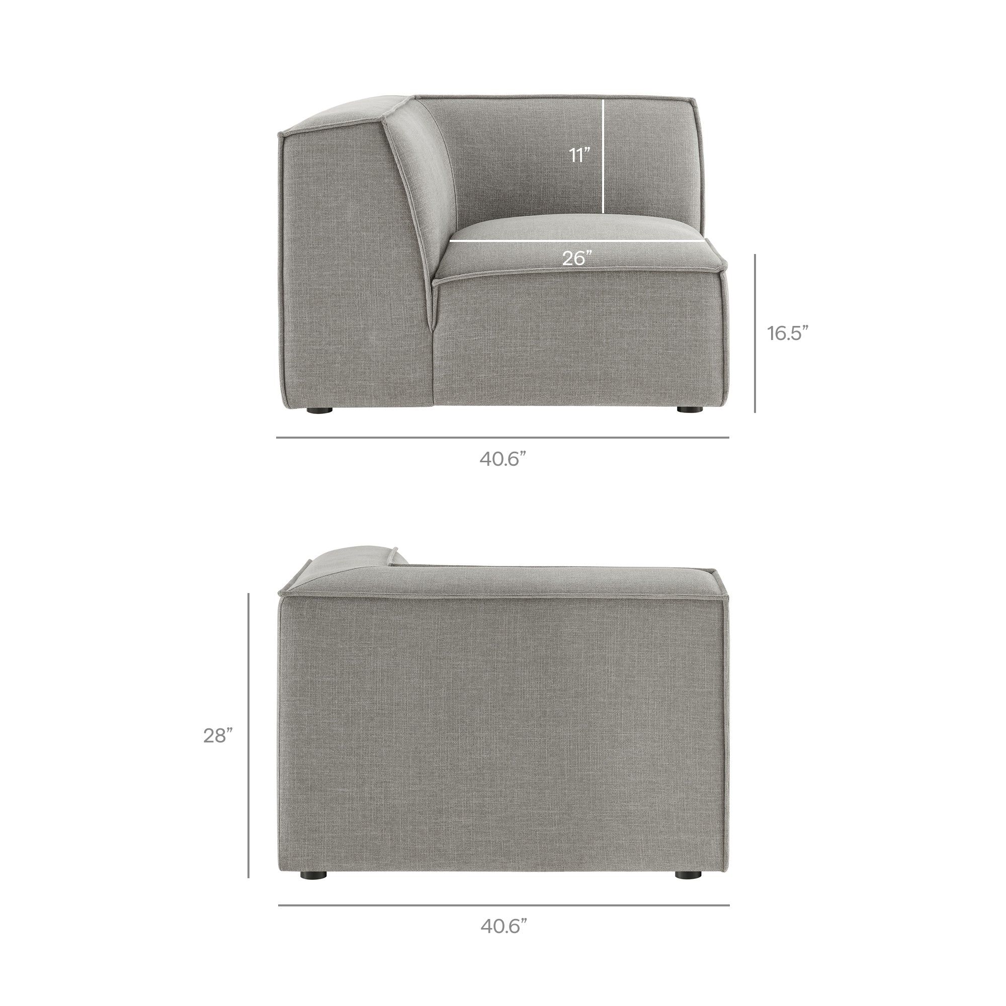 Restore 4-Piece Performance Fabric Upholstered Modular L-Shaped Sofa