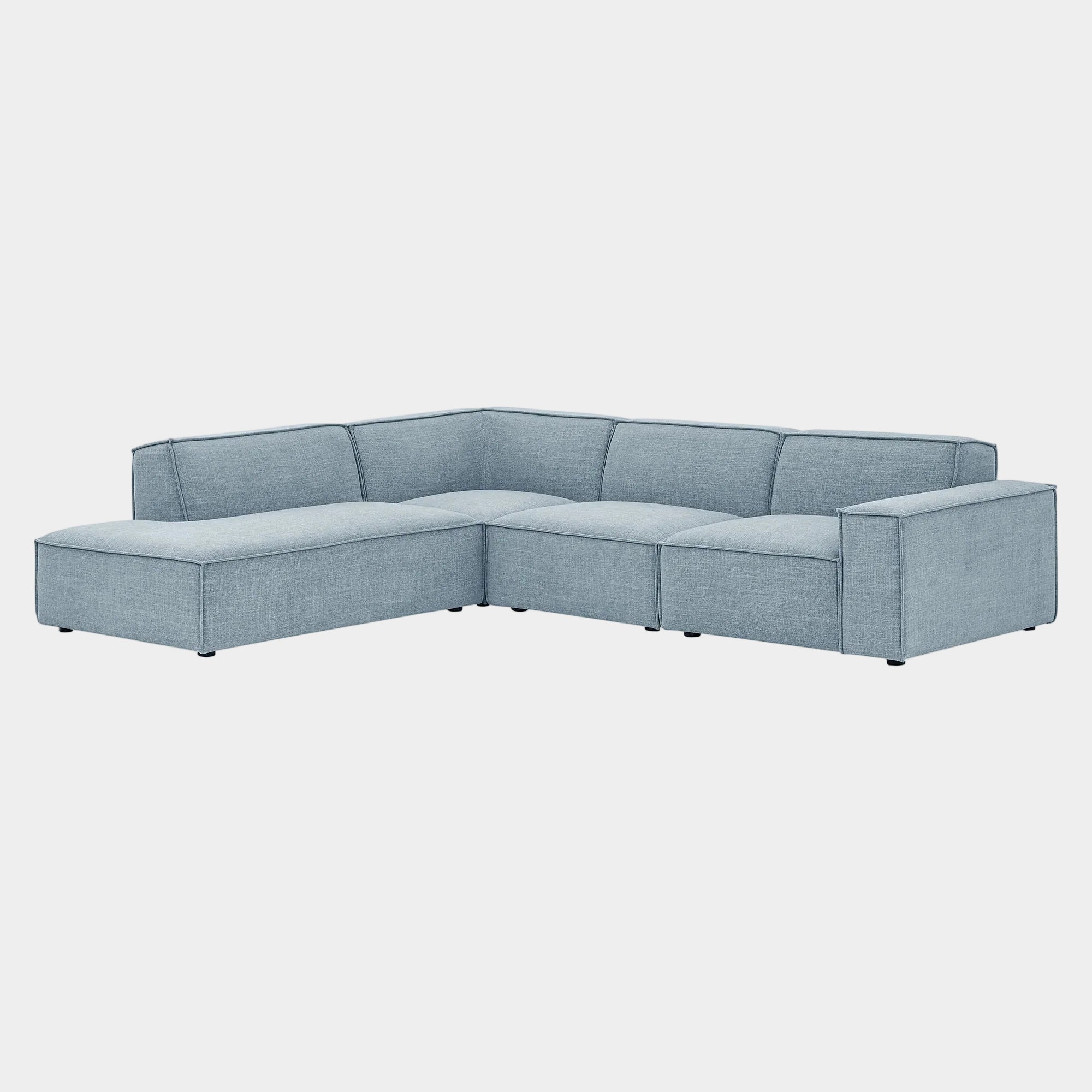 Restore 4-Piece Performance Fabric Upholstered Modular L-Shaped Sofa