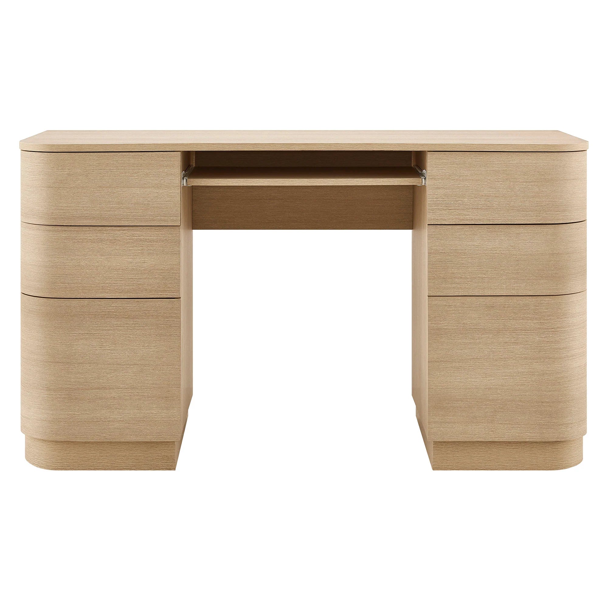 Mirae 55" 6-Drawer Curved Office Desk