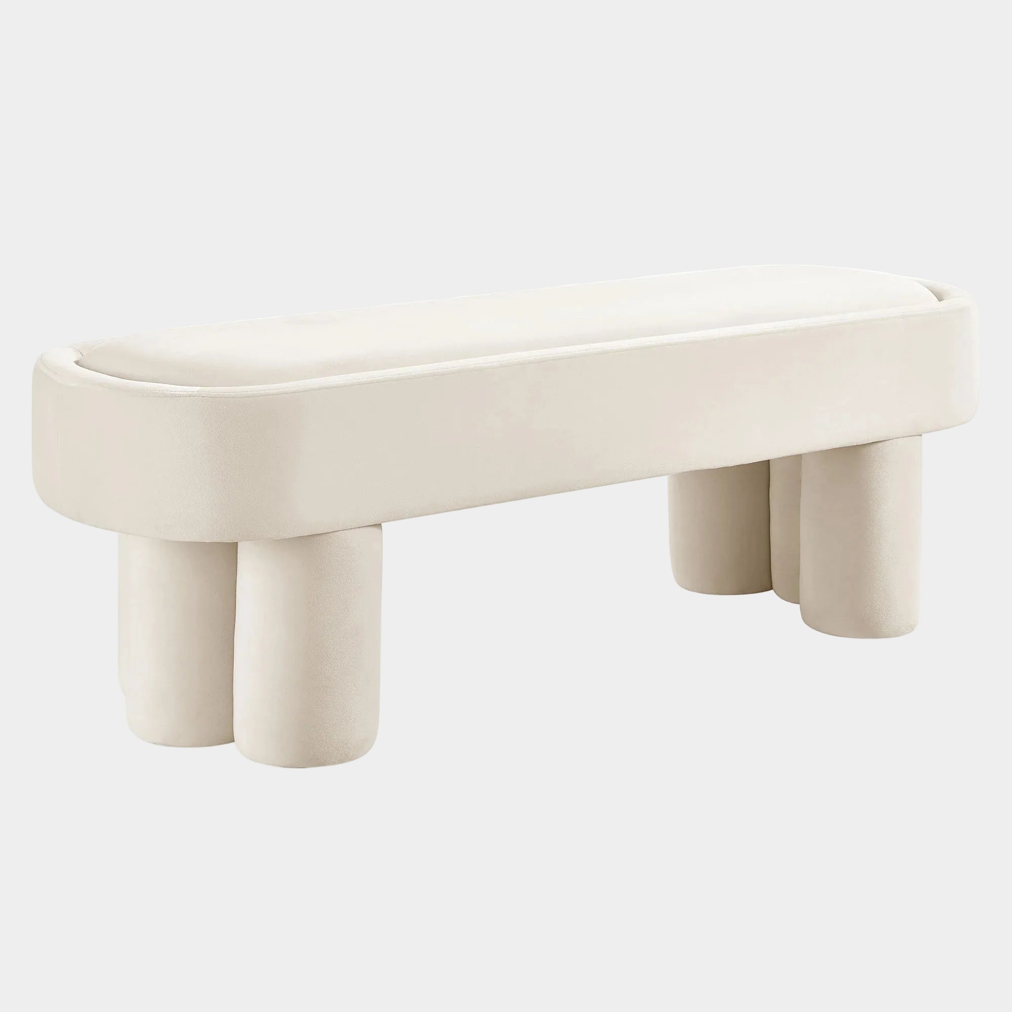 Mossi Oval Performance Velvet Accent Bench