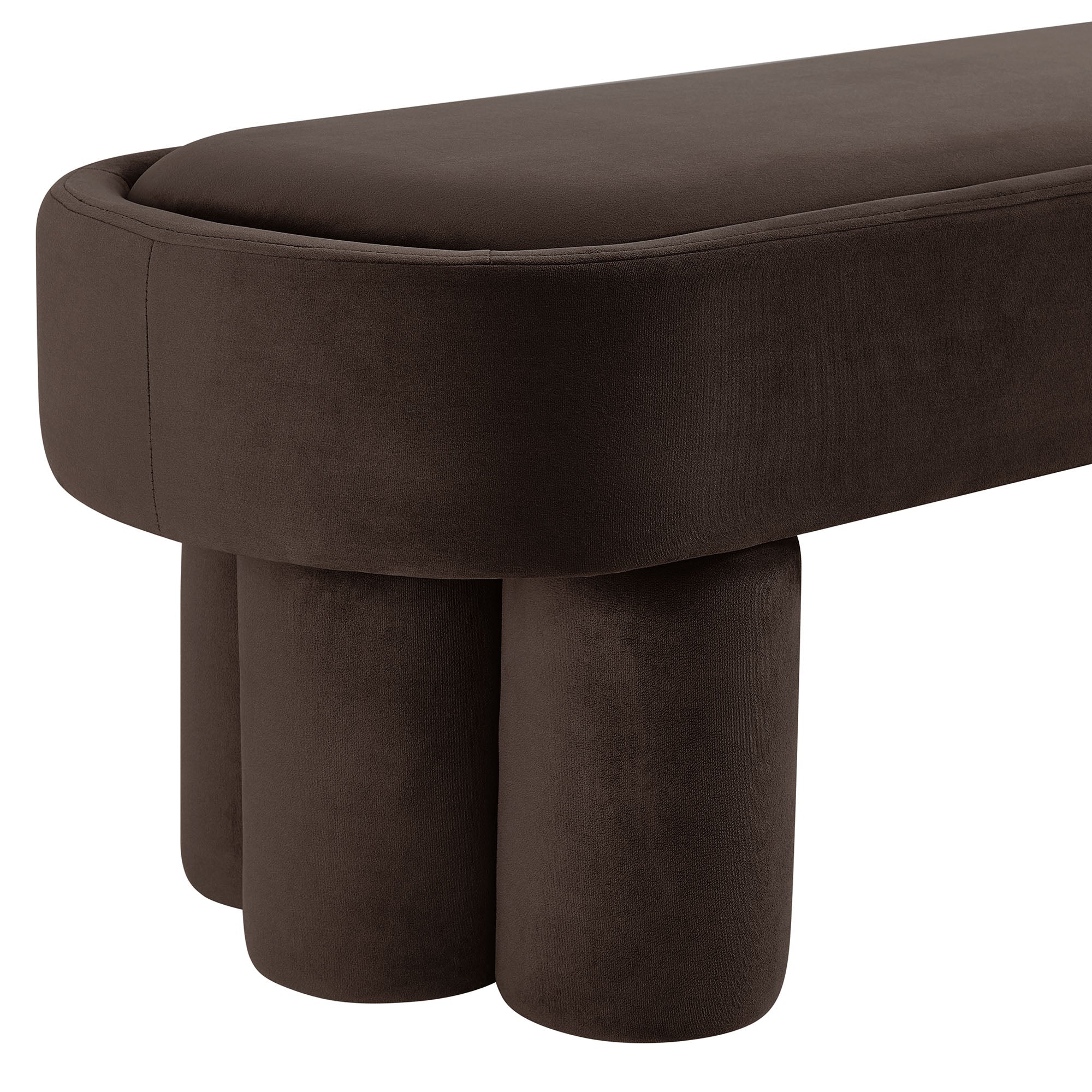 Mossi Oval Performance Velvet Accent Bench