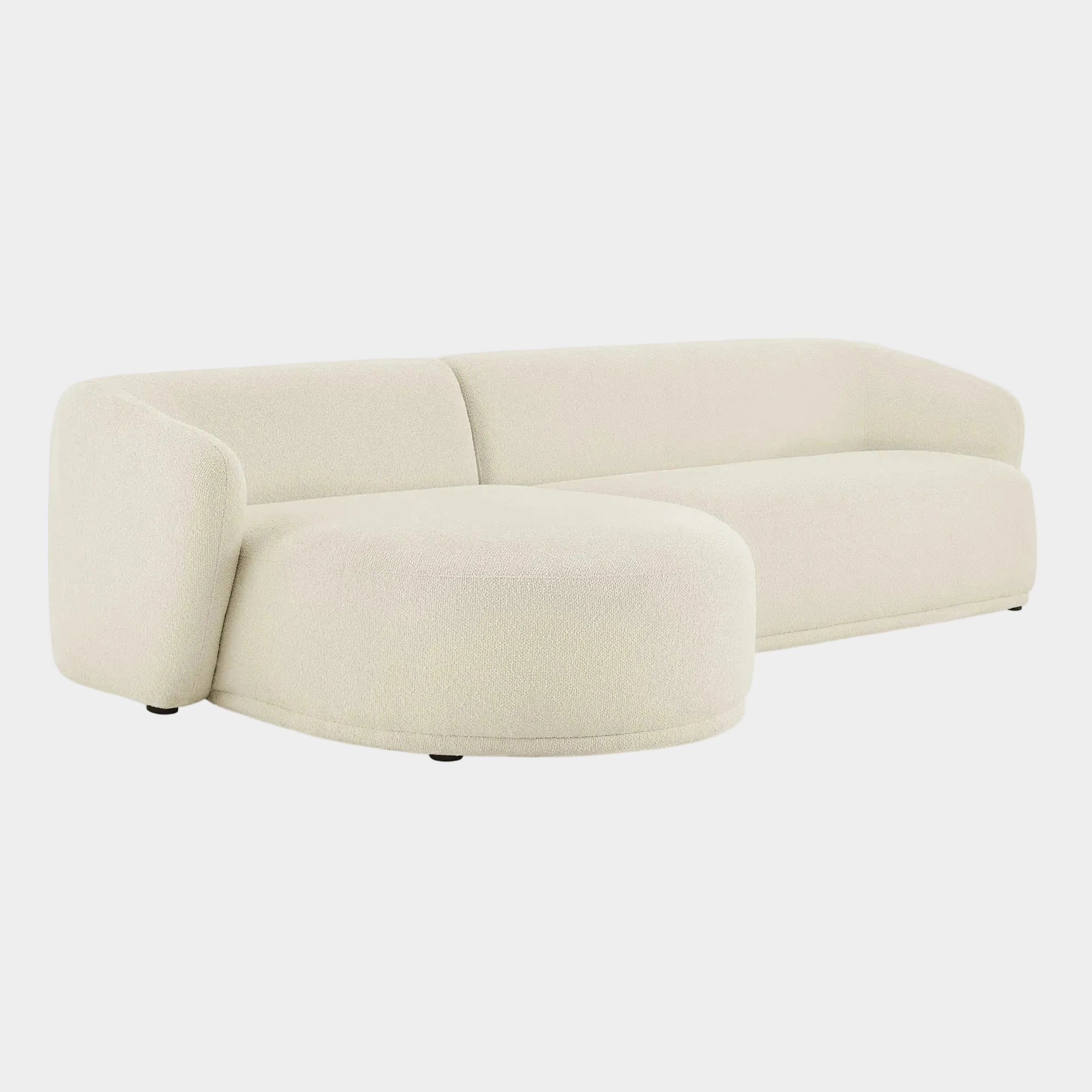 Monica 2 Piece Left Facing Boucle Fabric Modular Sofa with Chaise