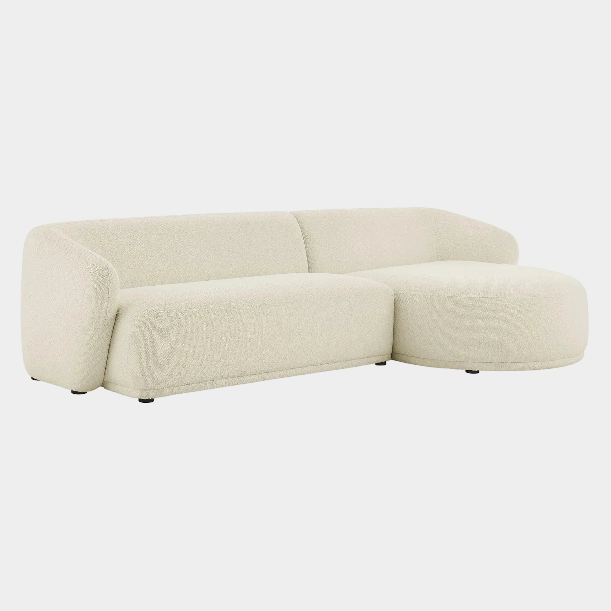 Monica 2 Piece Right Facing Boucle Fabric Modular Sofa with Chaise