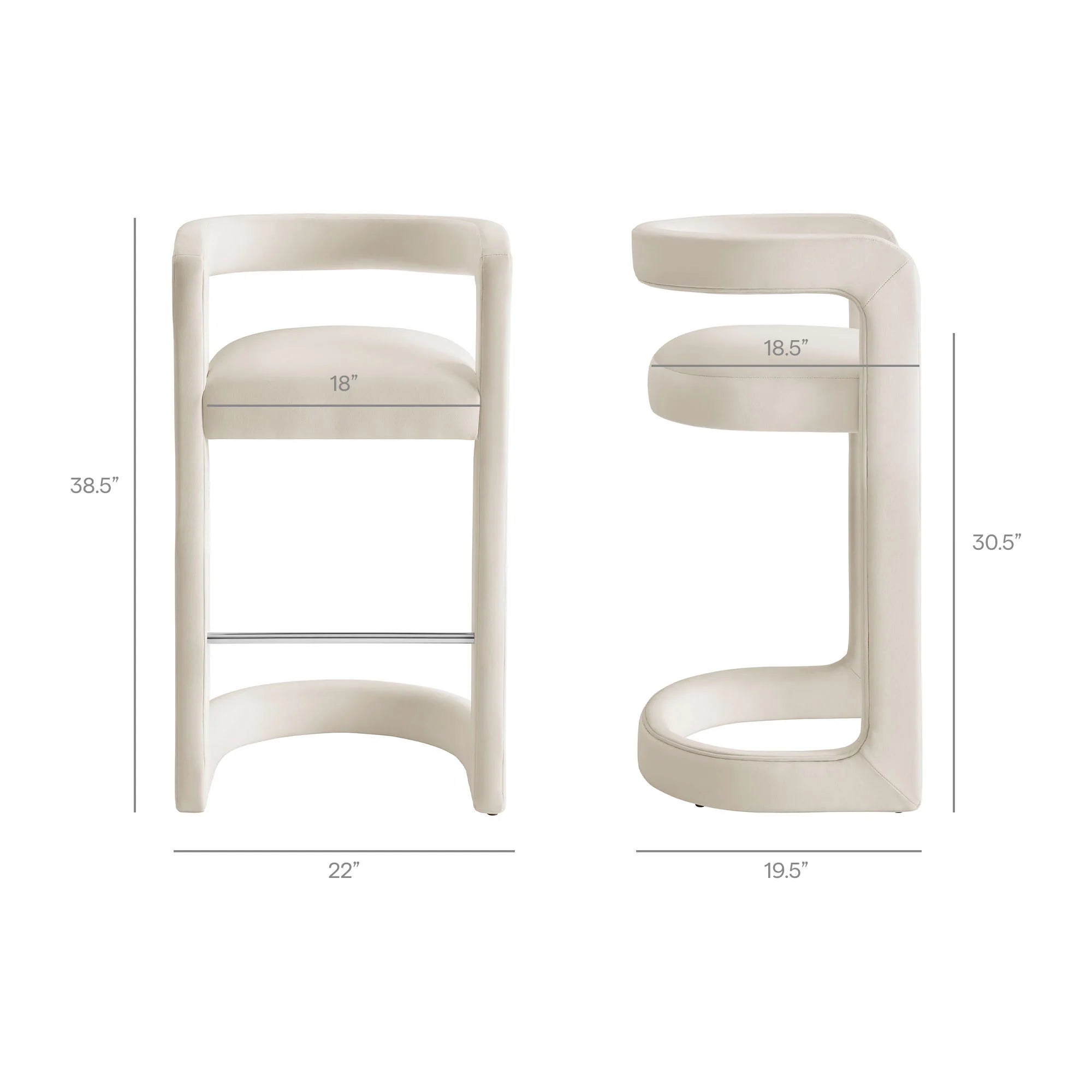 Winslow Performance Velvet Bar Stool Set of 2