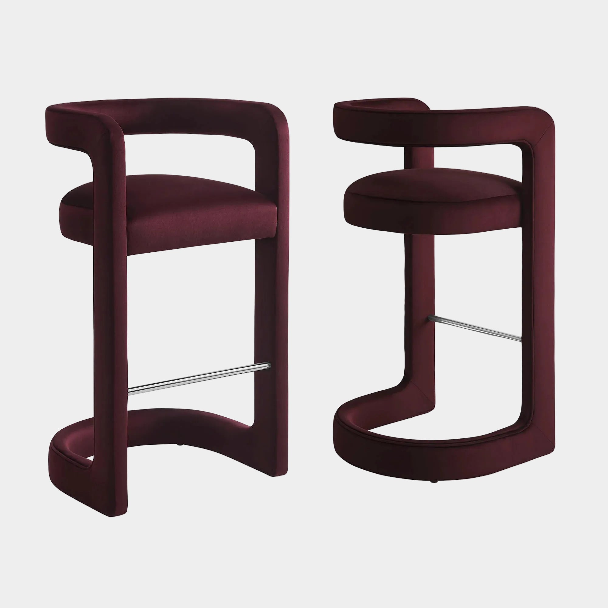 Winslow Performance Velvet Bar Stool Set of 2