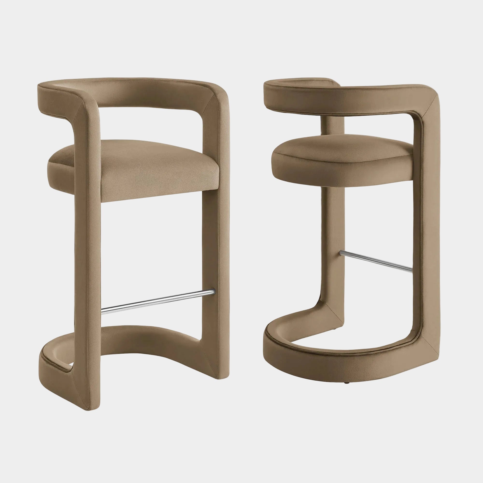 Winslow Performance Velvet Bar Stool Set of 2