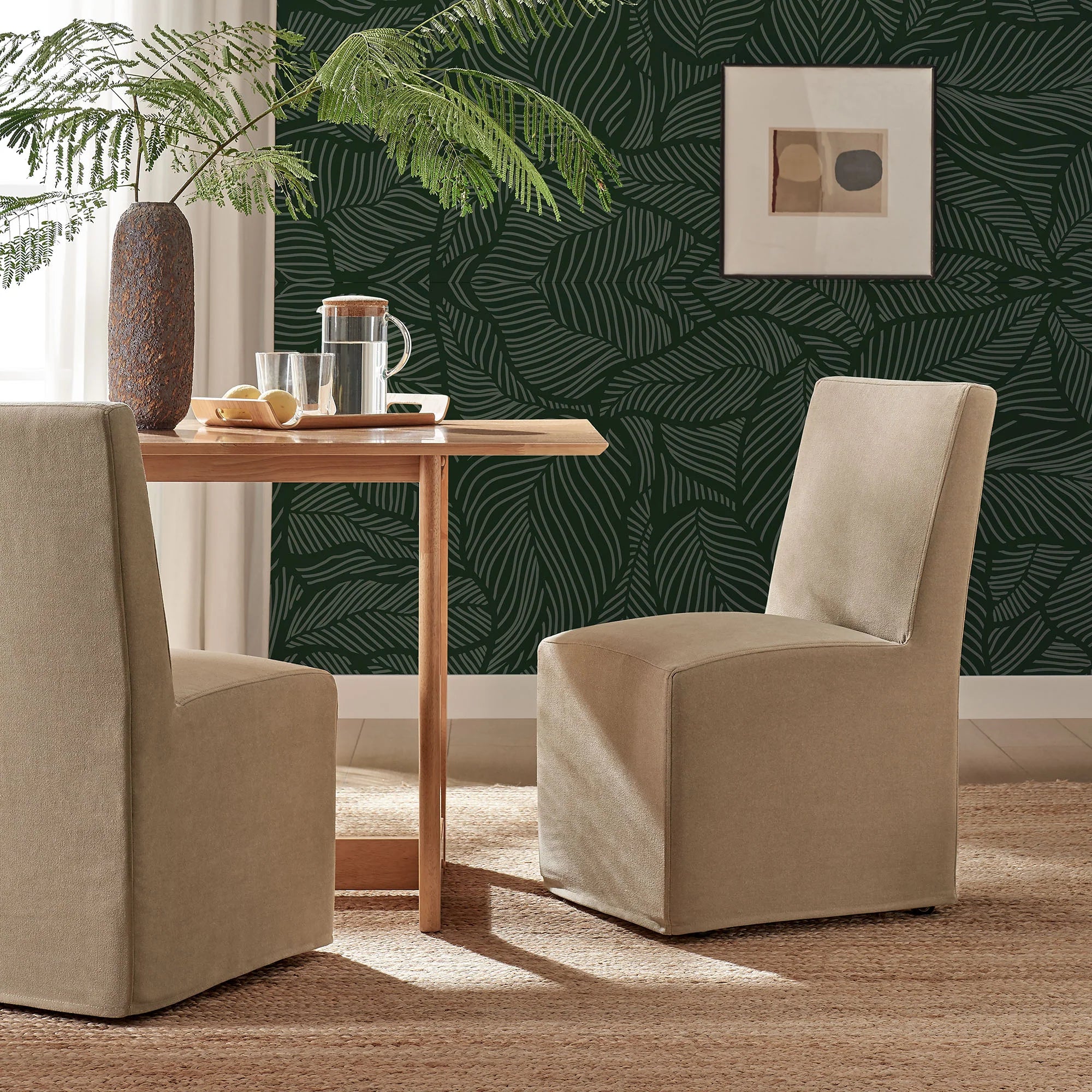 Tessera Upholstered Linen-Blend Slipcovered Dining Chair