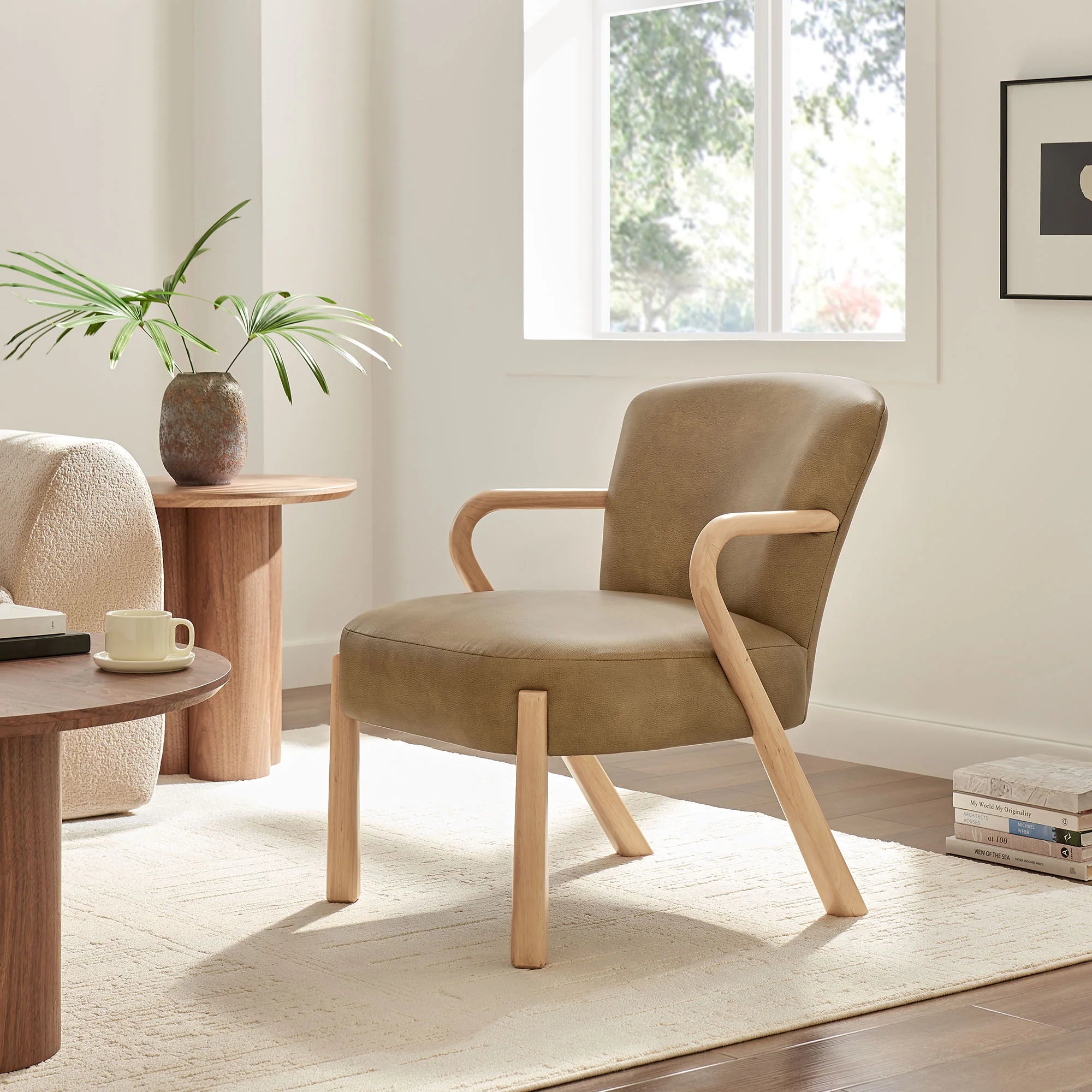 Arden Faux Leather Upholstered Accent Armchair