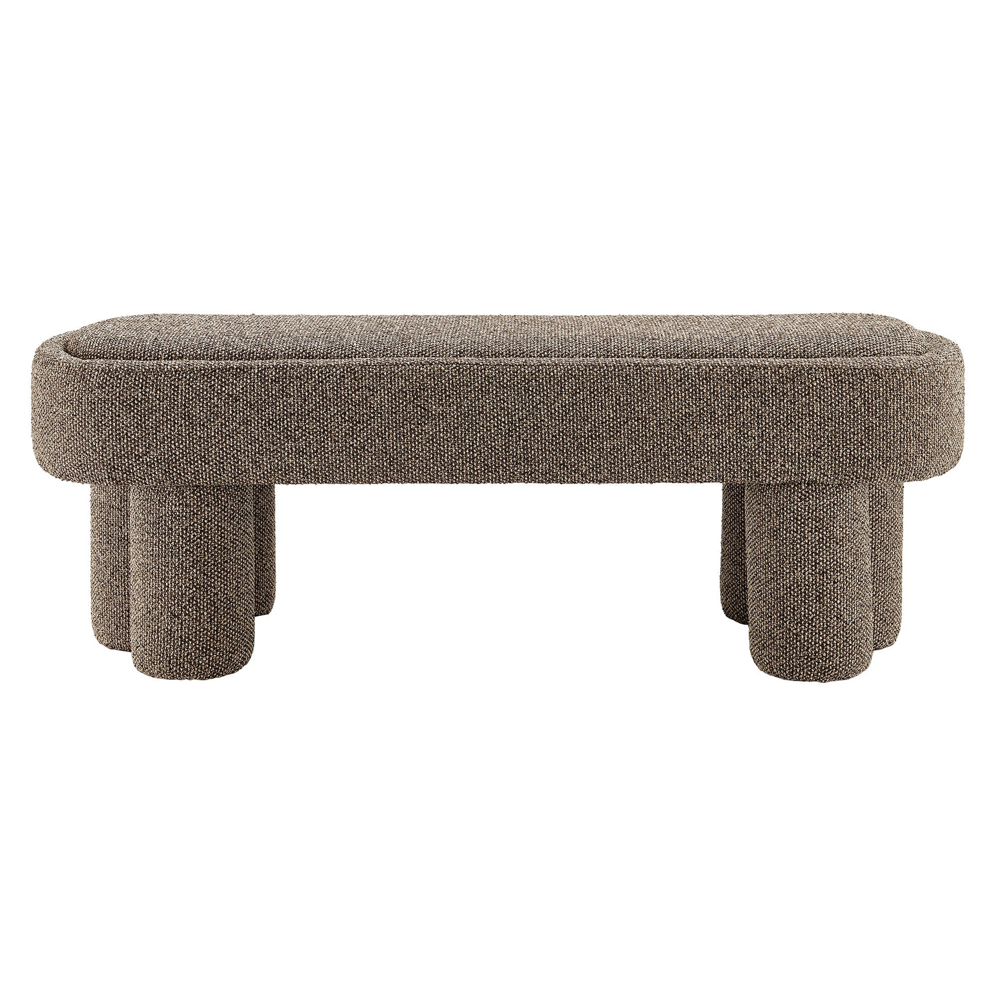 Mossi 52-Inch Oval Boucle Fabric Bench