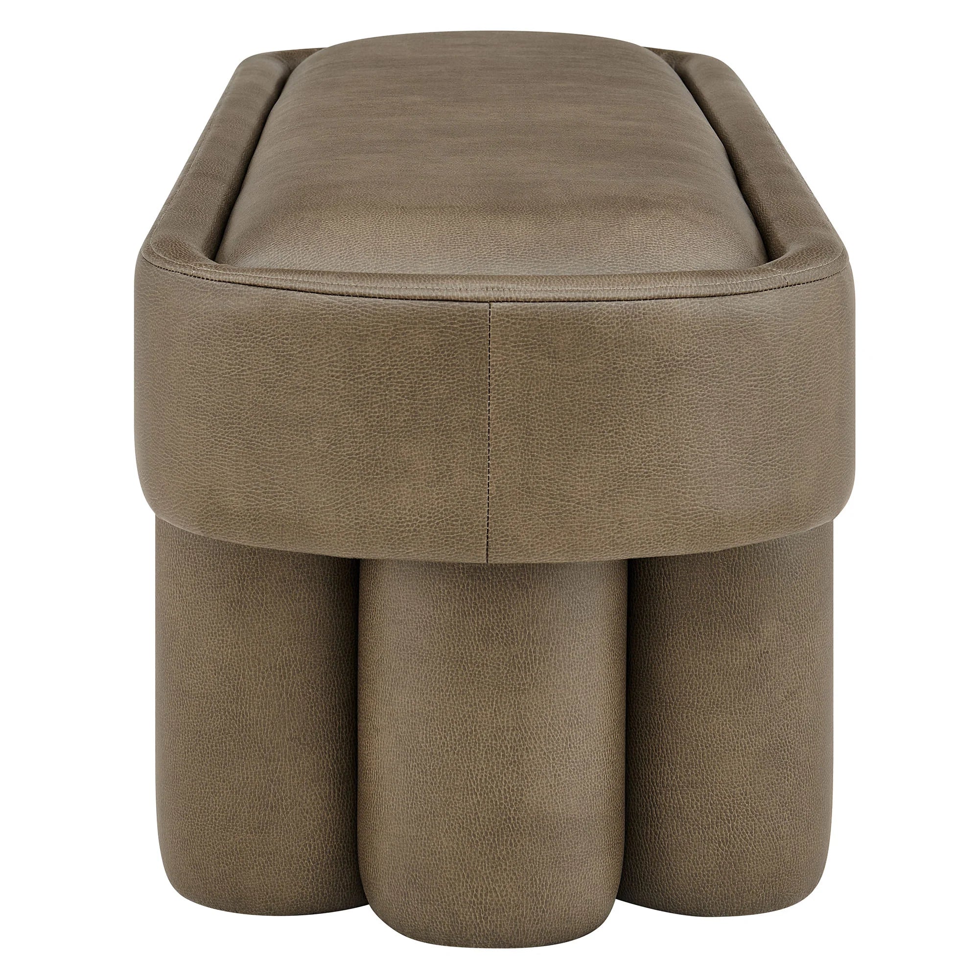 Mossi 52-Inch Oval Vegan Leather Bench