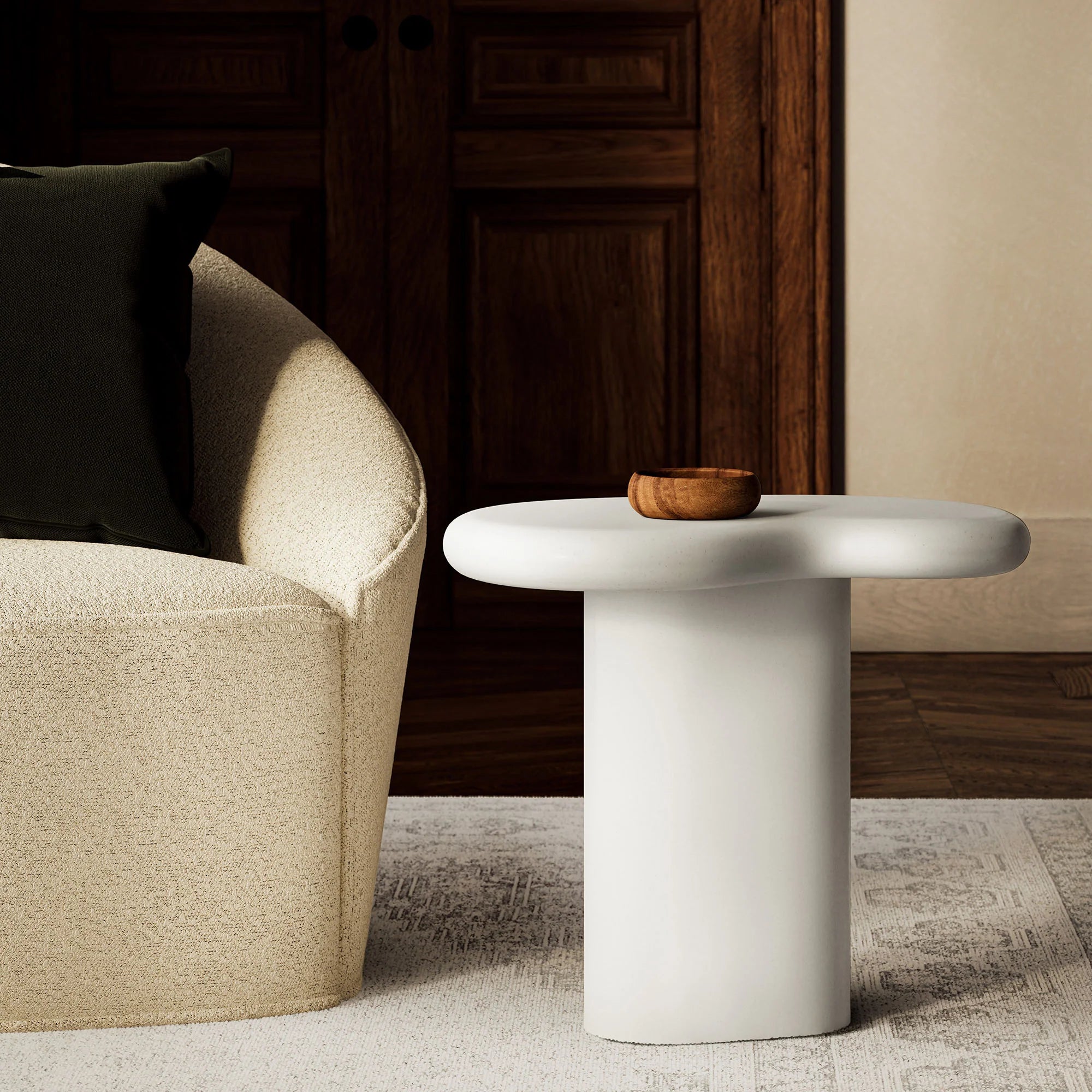 Elowen Outdoor Side Table in White