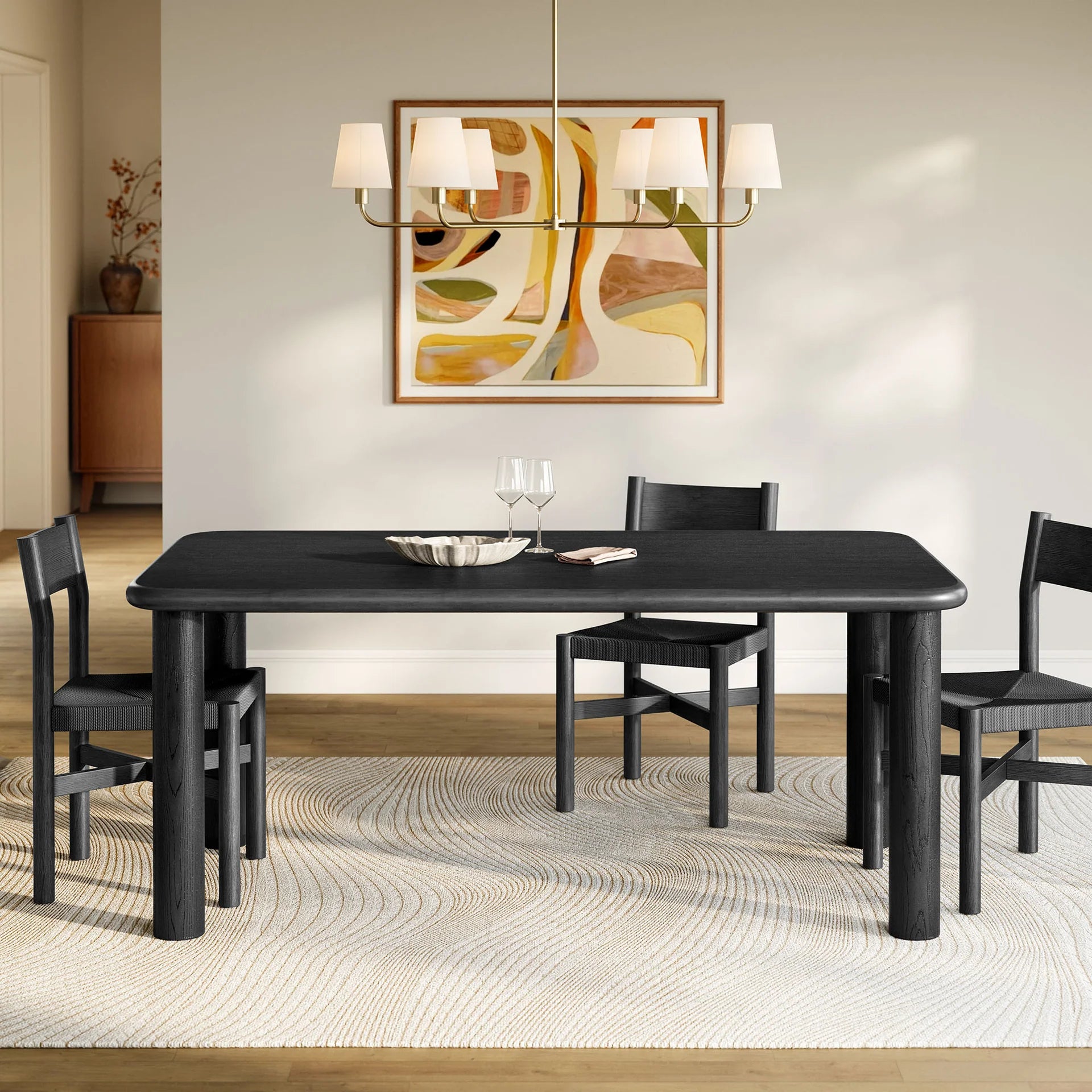 Alvia 72" Rectangular Oak Wood Dining Table