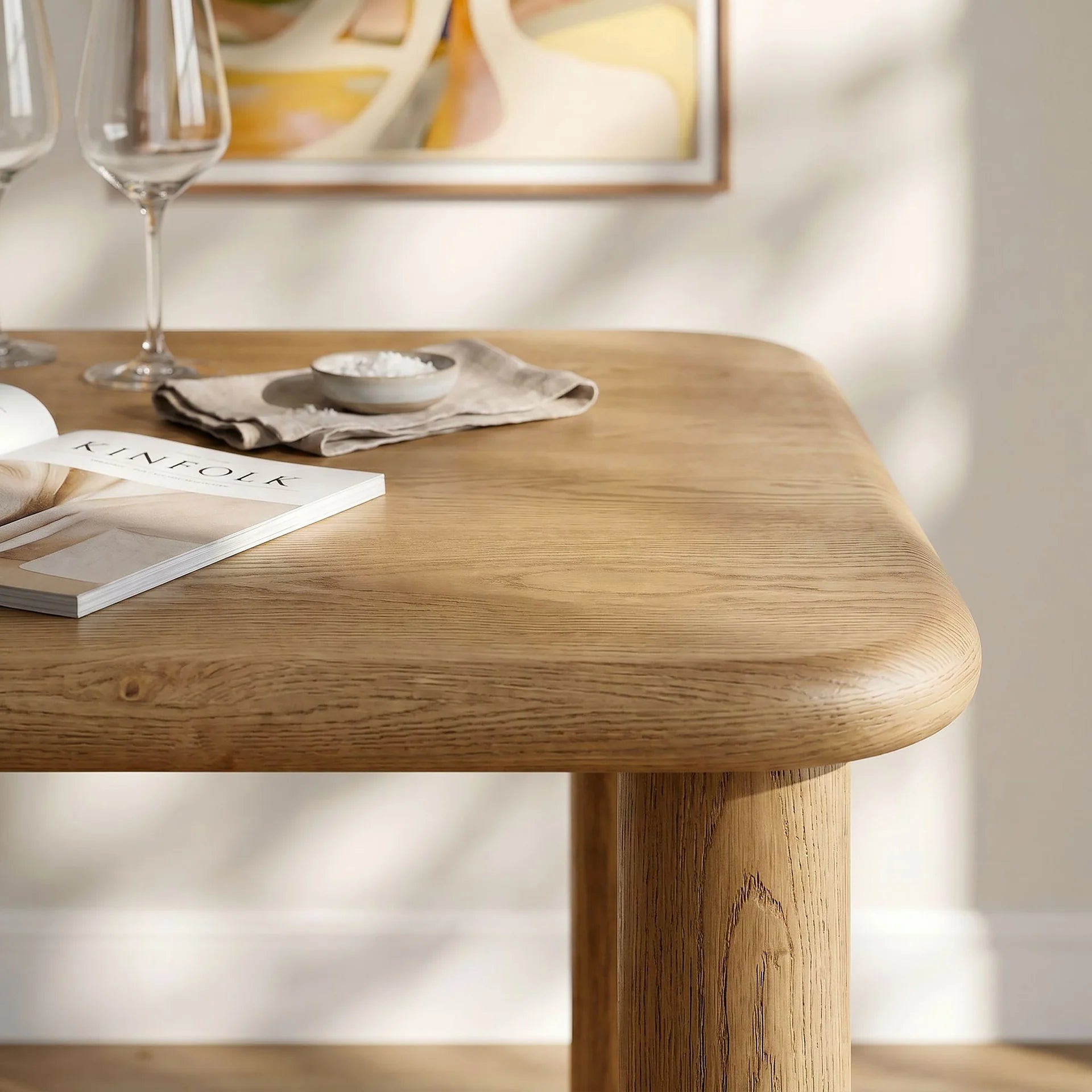 Alvia 72" Rectangular Oak Wood Dining Table