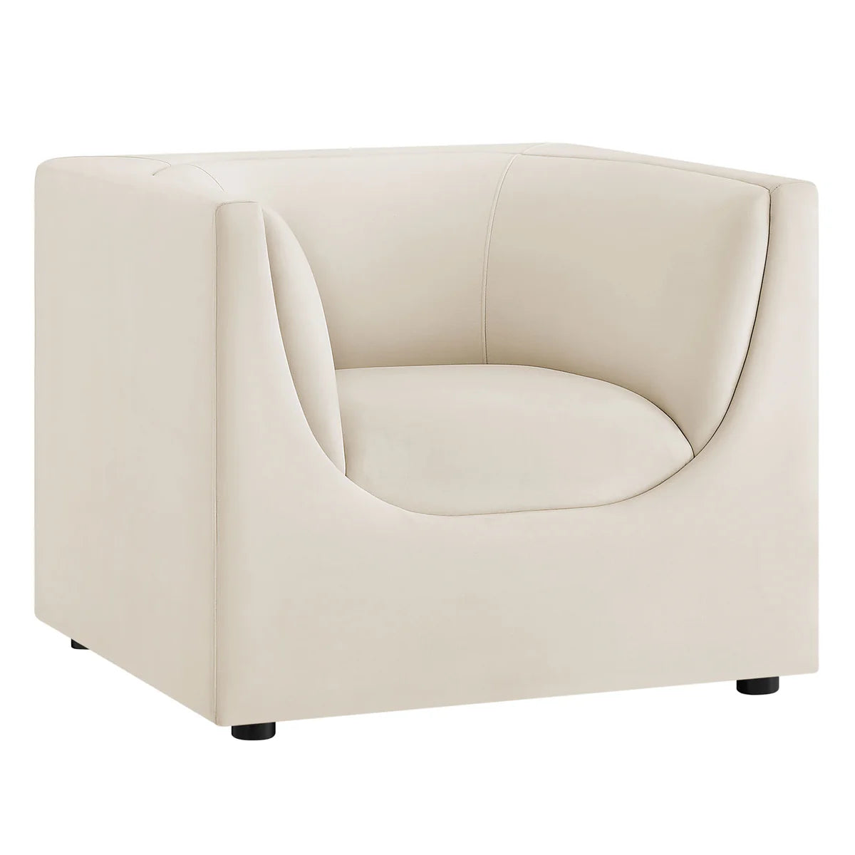 Hilda Curved Back Performance Velvet Armchair