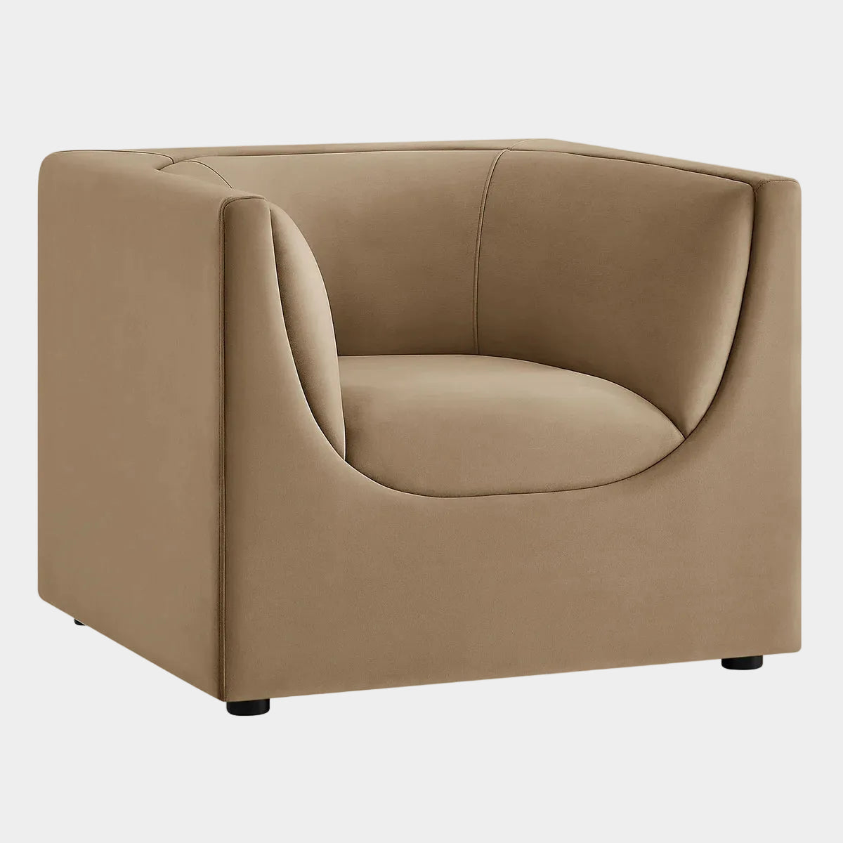 Hilda Curved Back Performance Velvet Armchair