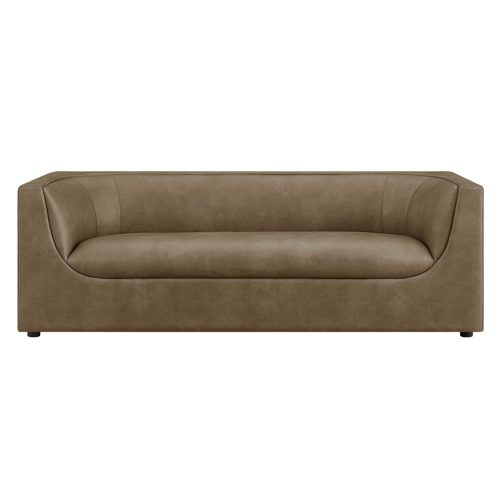 Hilda 86" Curved Back Vegan Leather Sofa