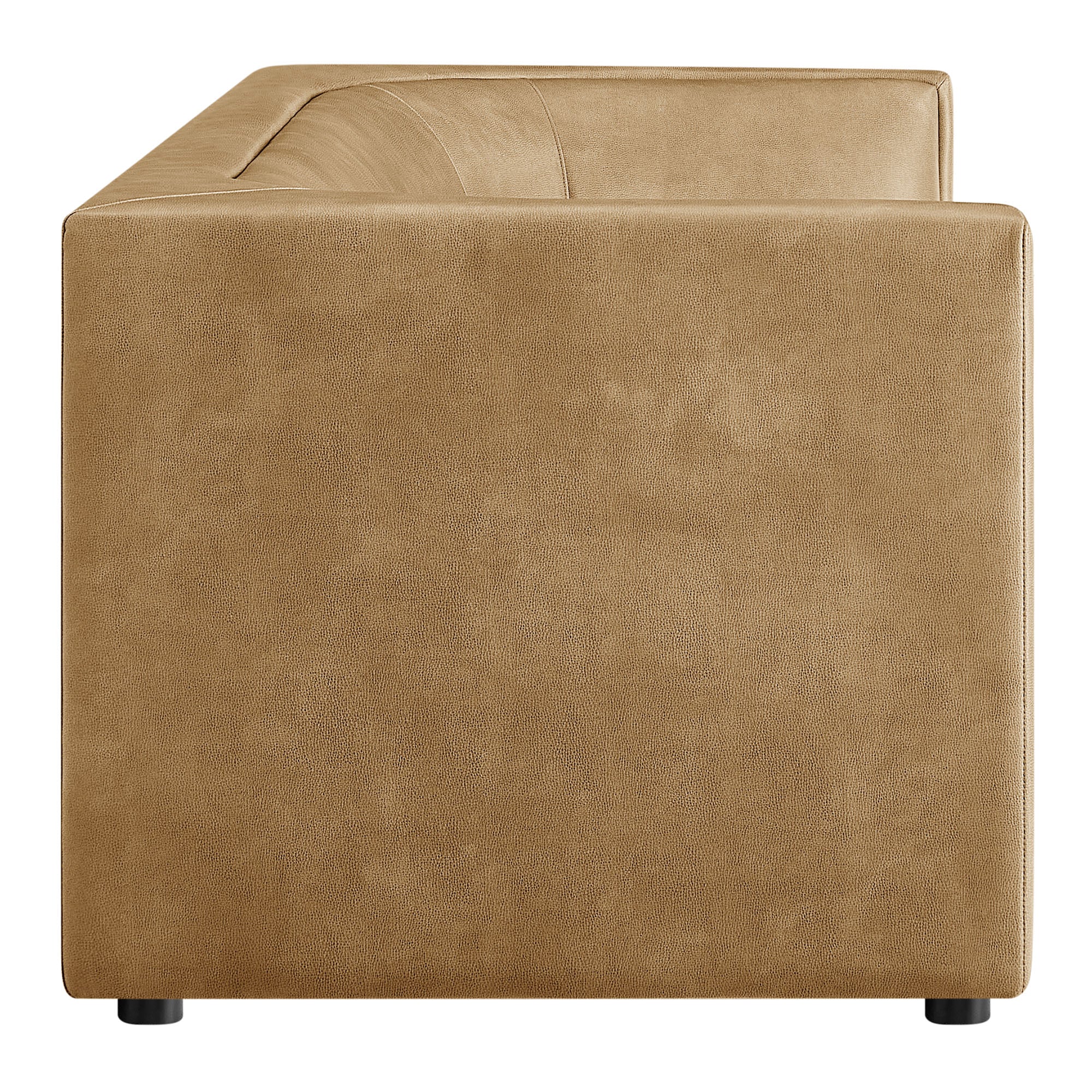 Hilda 86" Curved Back Vegan Leather Sofa