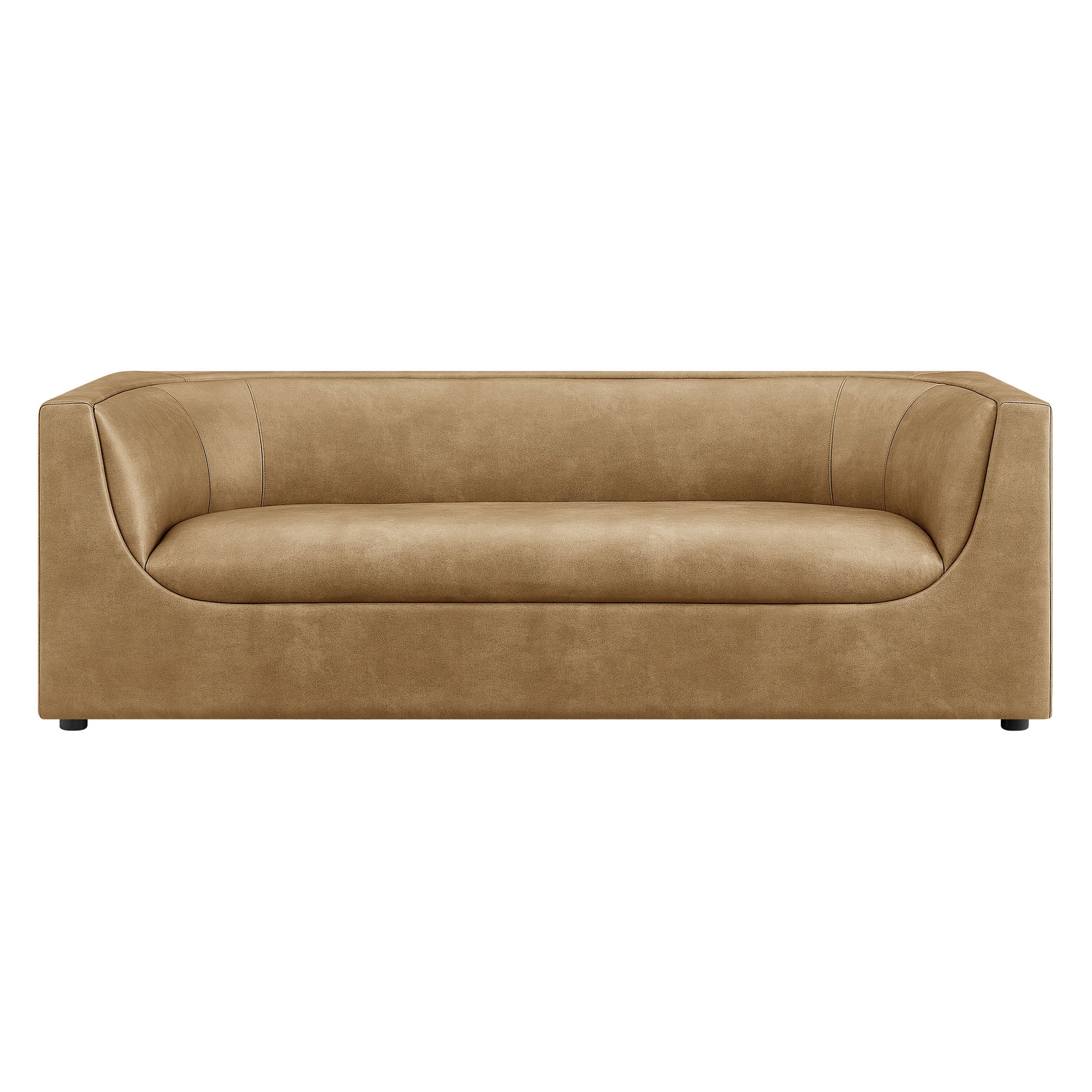 Hilda 86" Curved Back Vegan Leather Sofa