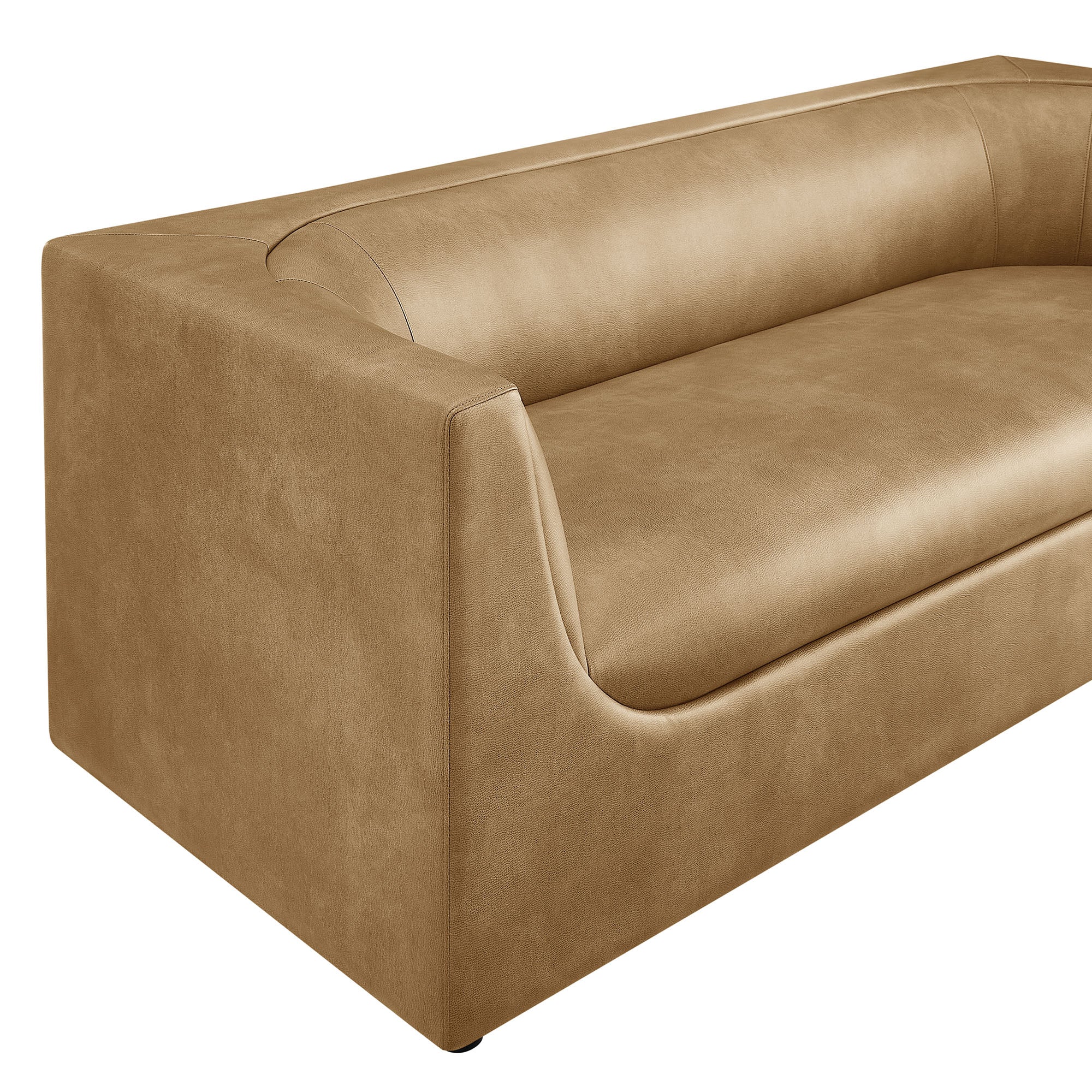 Hilda 86" Curved Back Vegan Leather Sofa