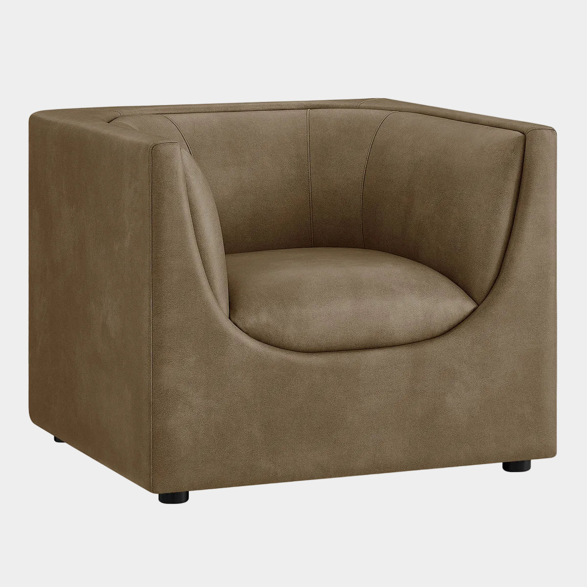 Hilda Curved Back Vegan Leather Armchair
