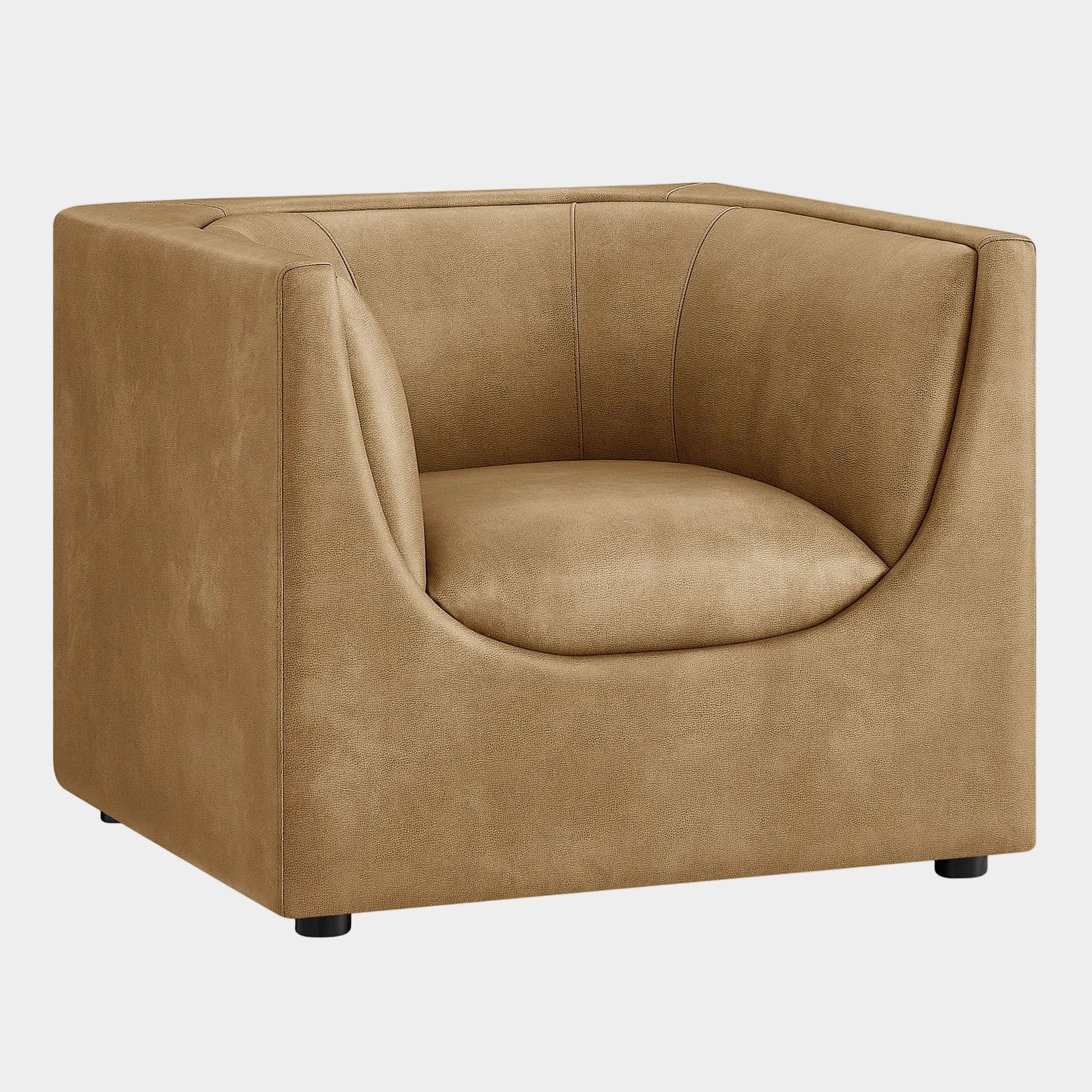 Hilda Curved Back Vegan Leather Armchair