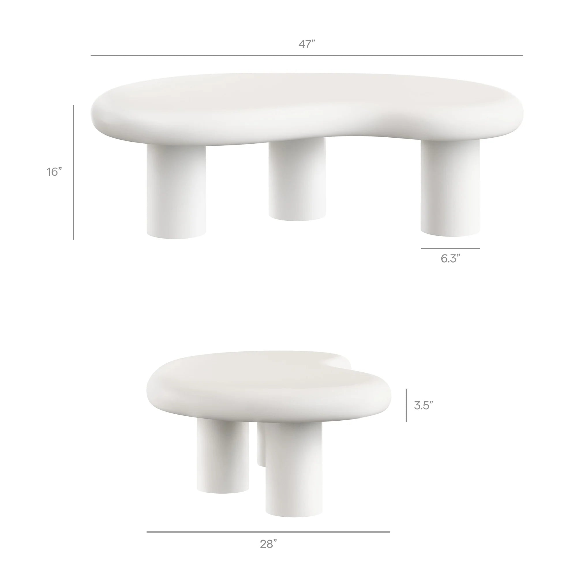 Elowen Outdoor Coffee Table in White