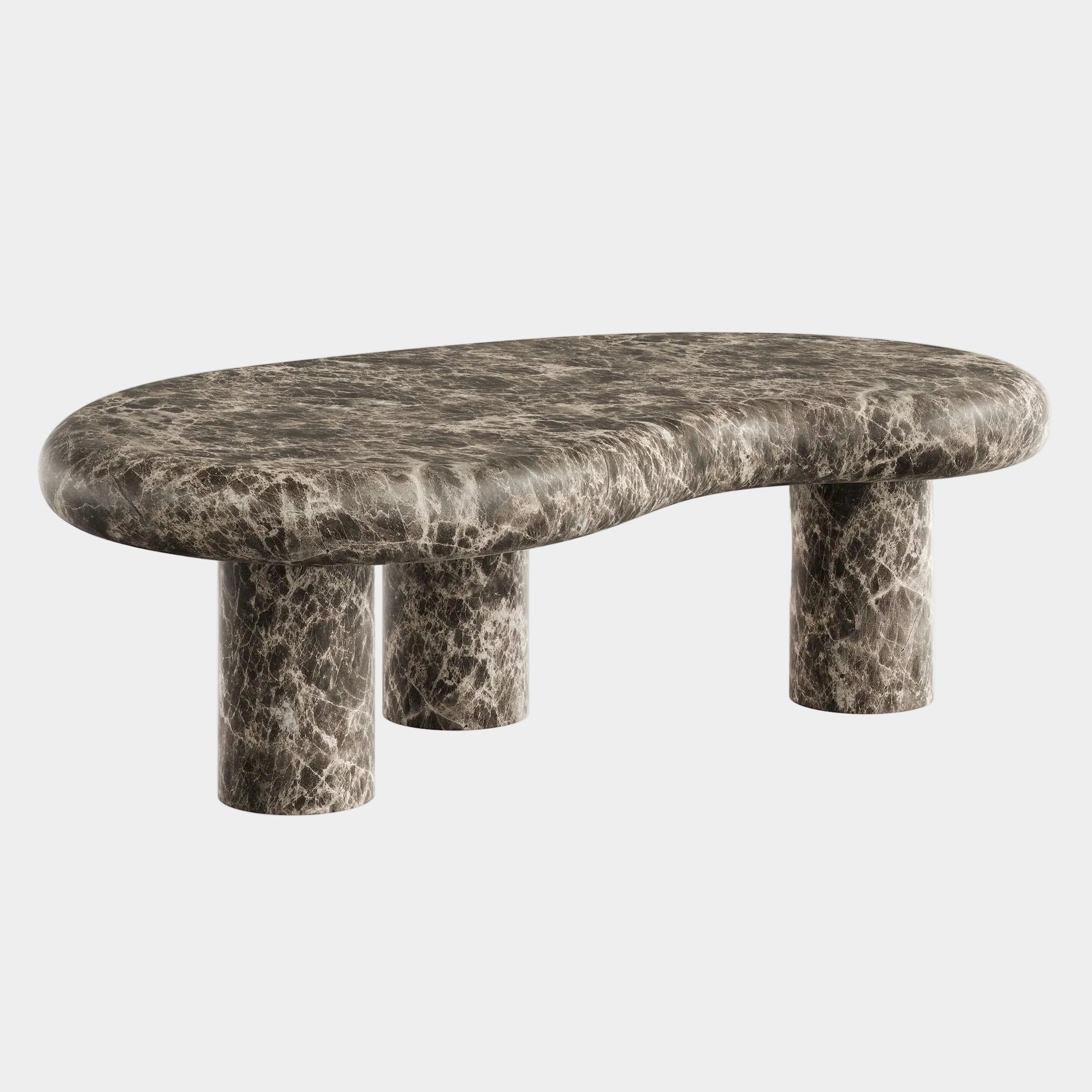 Table basse en travertin texturé pour patio intérieur et extérieur Elowen en travertin 