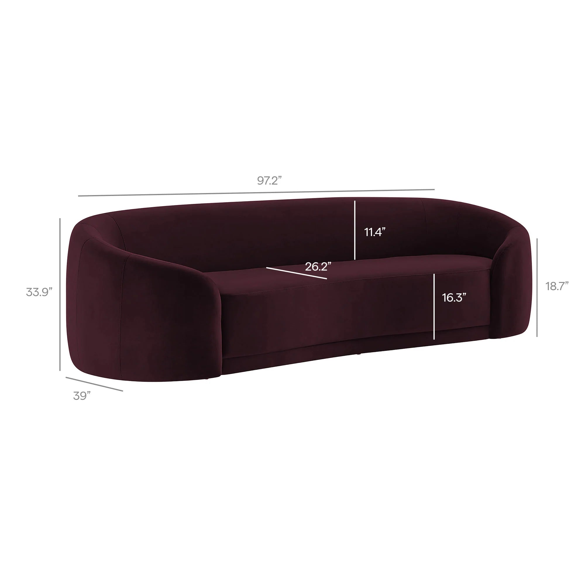 Contessa Curved Performance Velvet Sofa