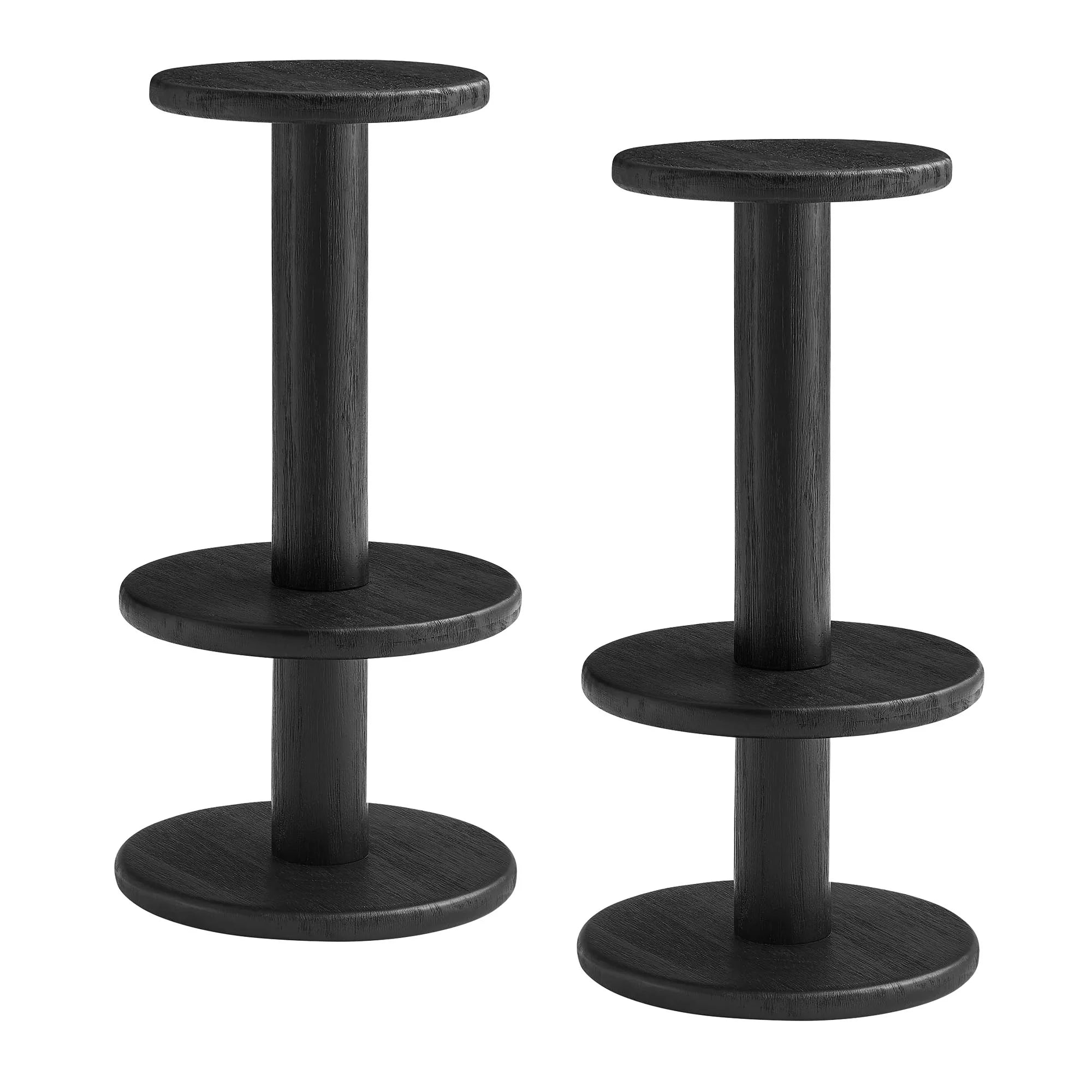 Neo 3-Piece Round Indoor - Outdoor Patio Wood Bar Table And Stool Set