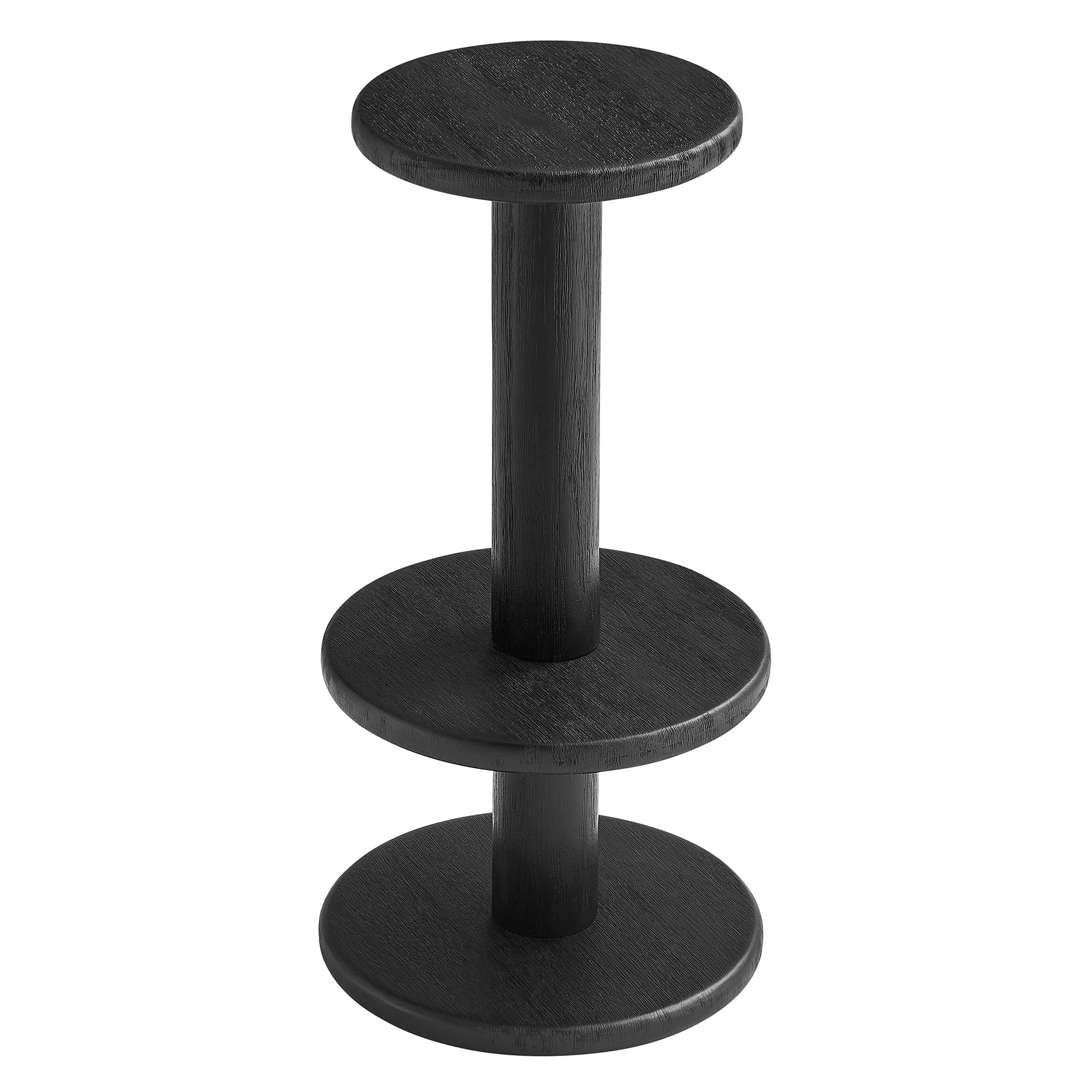 Neo 3-Piece Round Indoor - Outdoor Patio Wood Bar Table And Stool Set