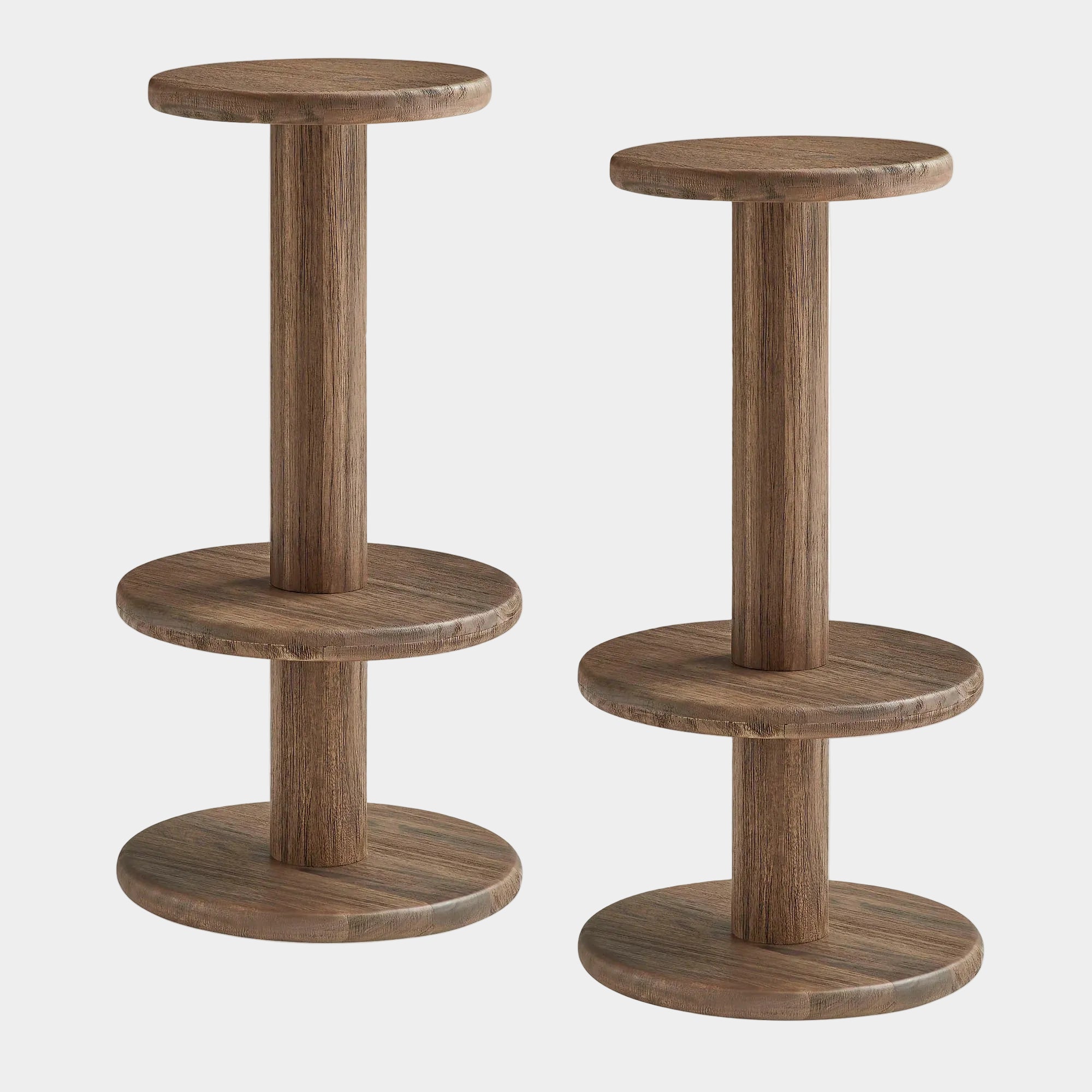 Neo 15 Inch Round Indoor - Outdoor Patio Wood Bar Stools
