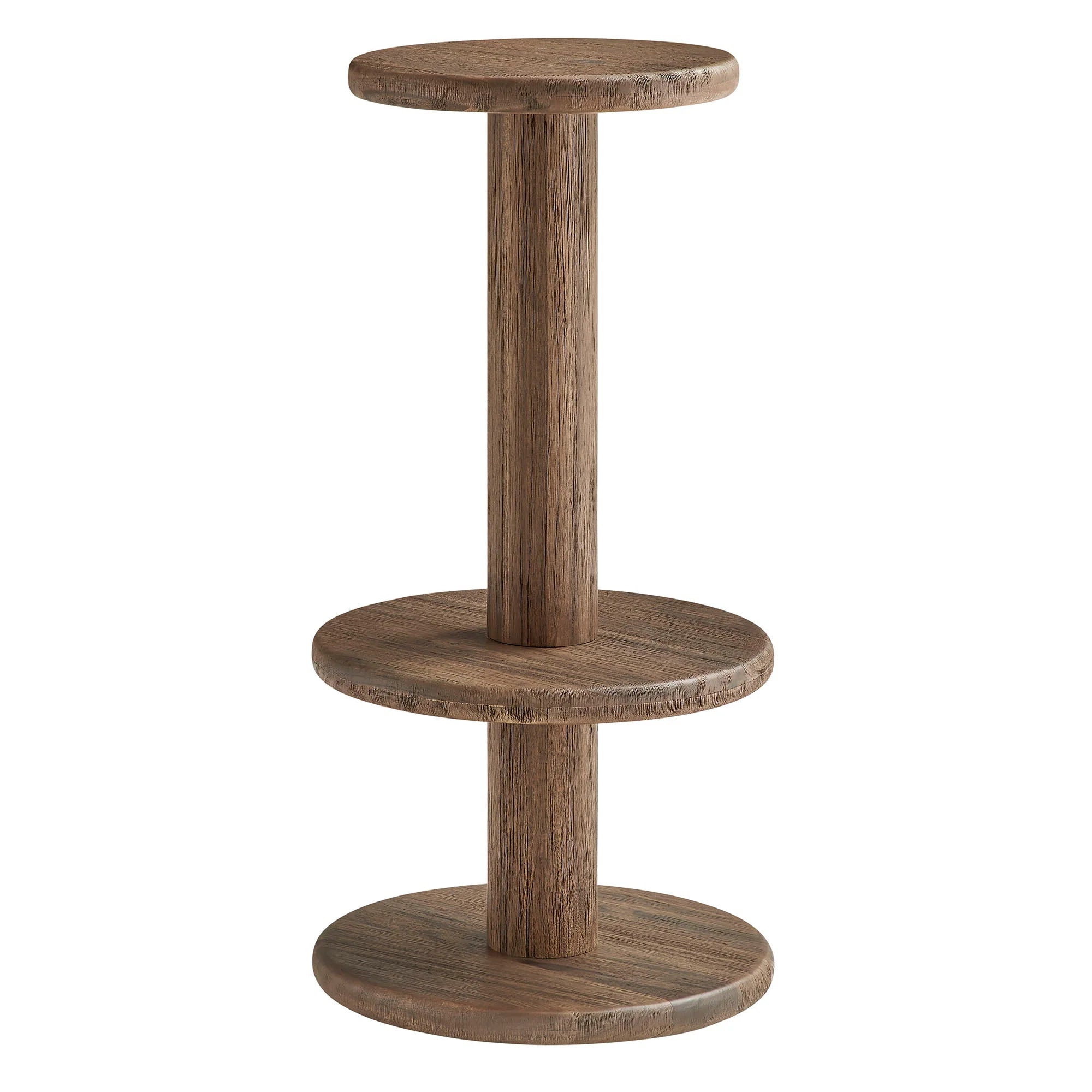 Neo 15 Inch Round Indoor - Outdoor Patio Wood Bar Stools