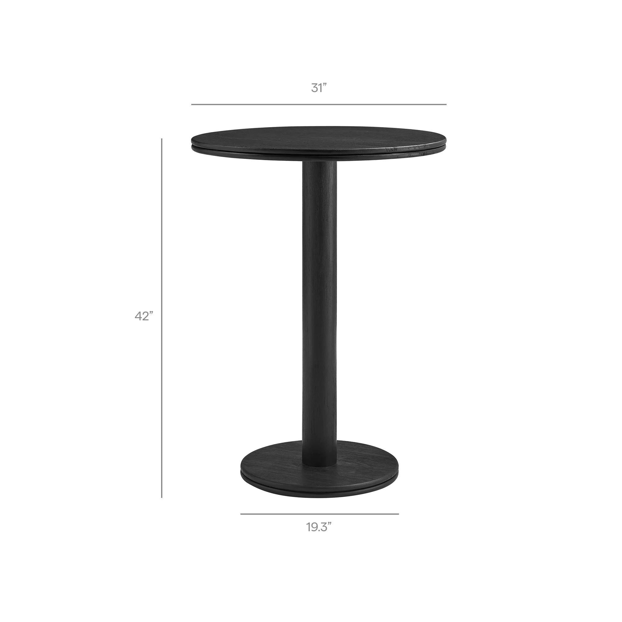 Neo 3-Piece Round Indoor - Outdoor Patio Wood Bar Table And Stool Set