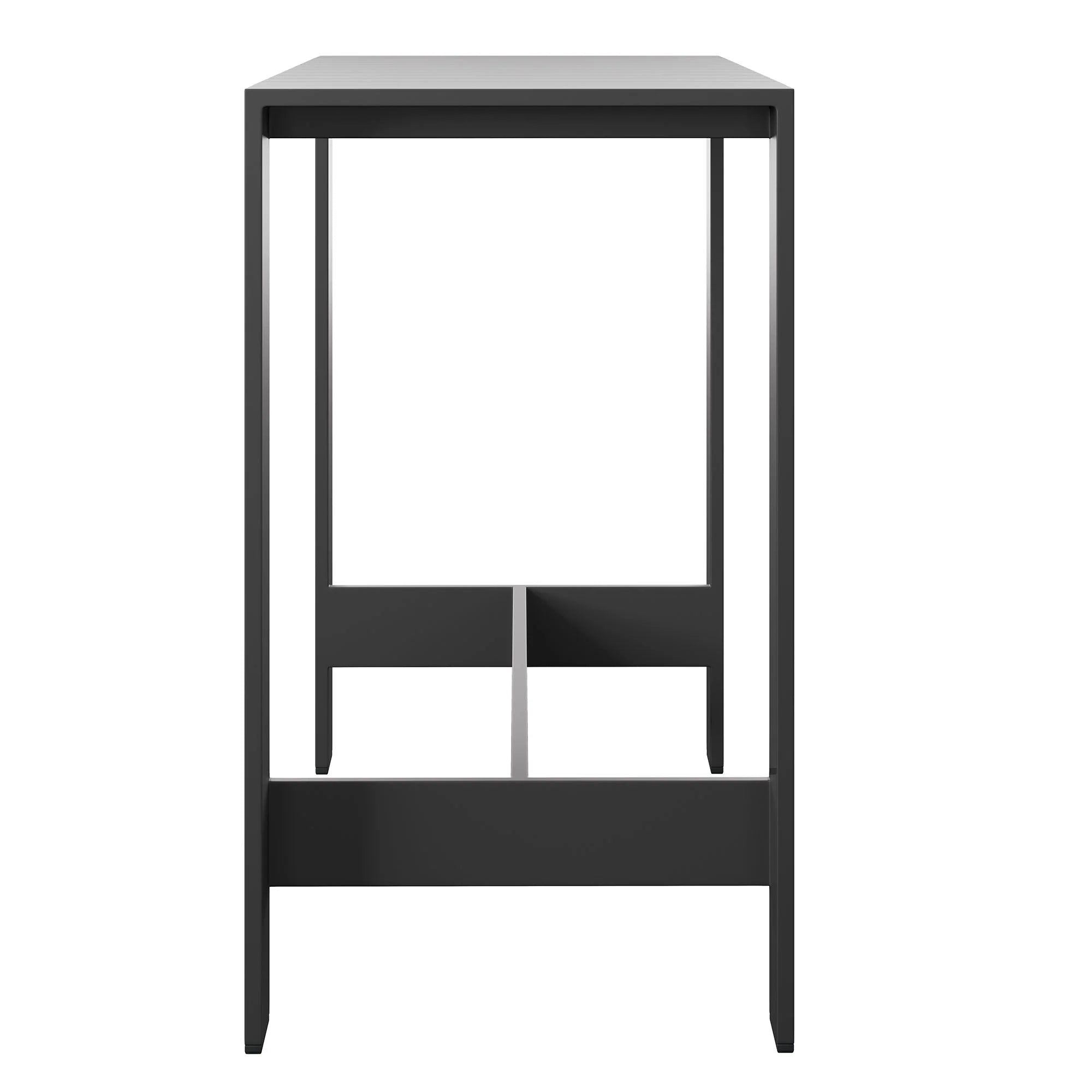 Tahoe 59 Inch Rectangle Outdoor Aluminum Bar Table in Gray